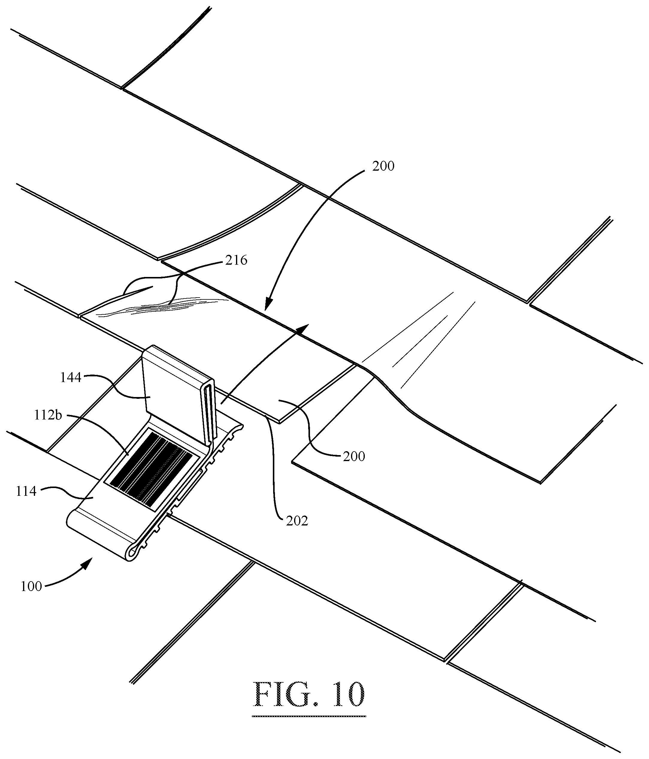 Patent US12579911 Figure 7 – Roof shingle damage identification clip, system, and methods