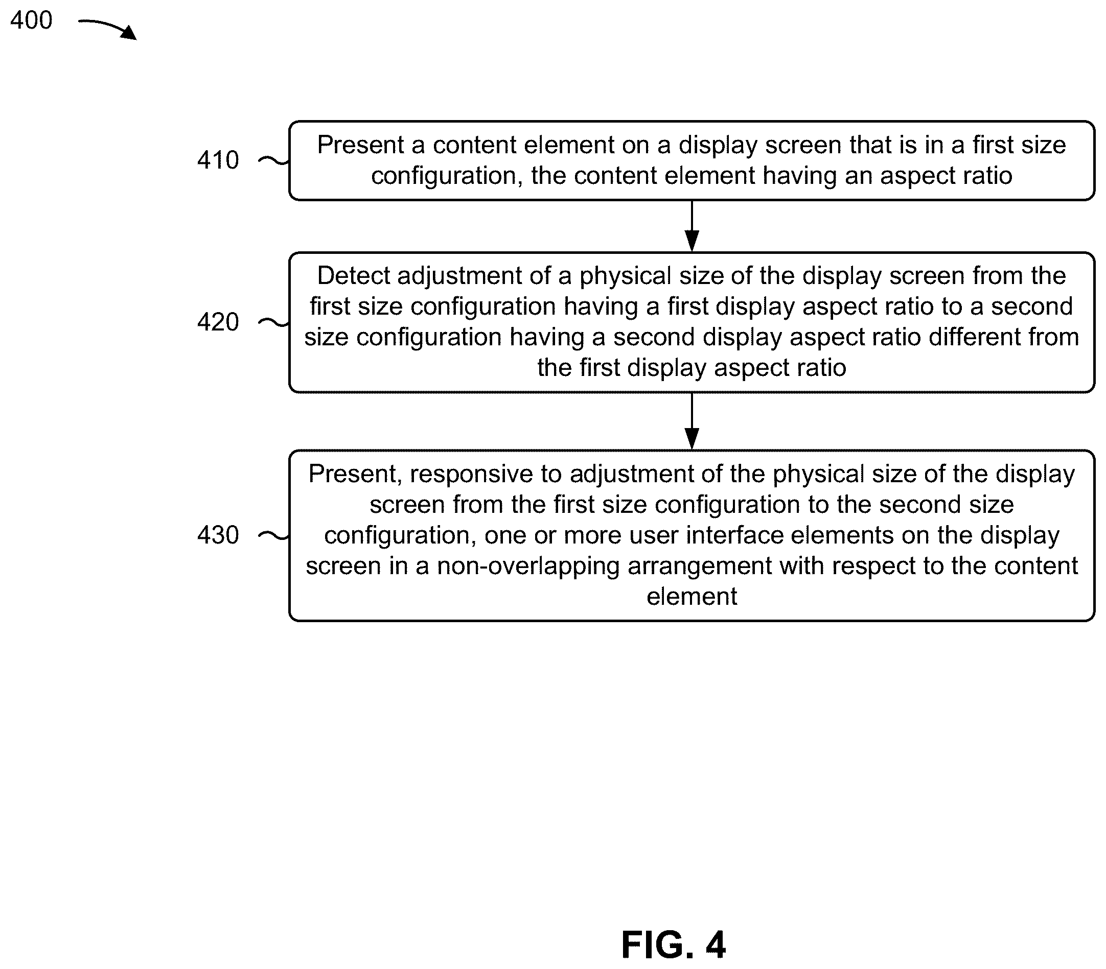 Patent US12579920 Figure 8 – Adapting a user interface responsive to screen size adjustment