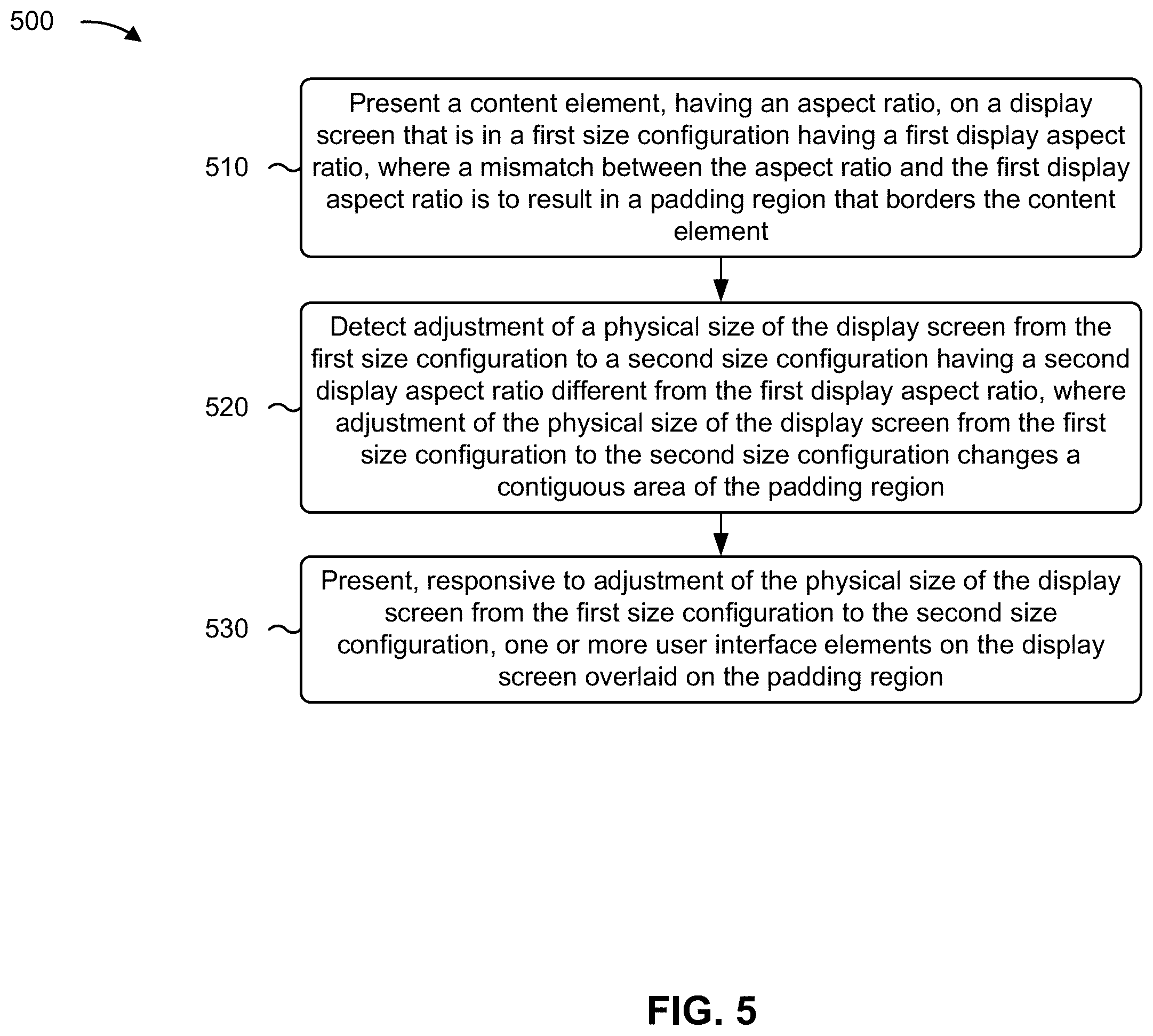 Patent US12579920 Figure 9 – Adapting a user interface responsive to screen size adjustment