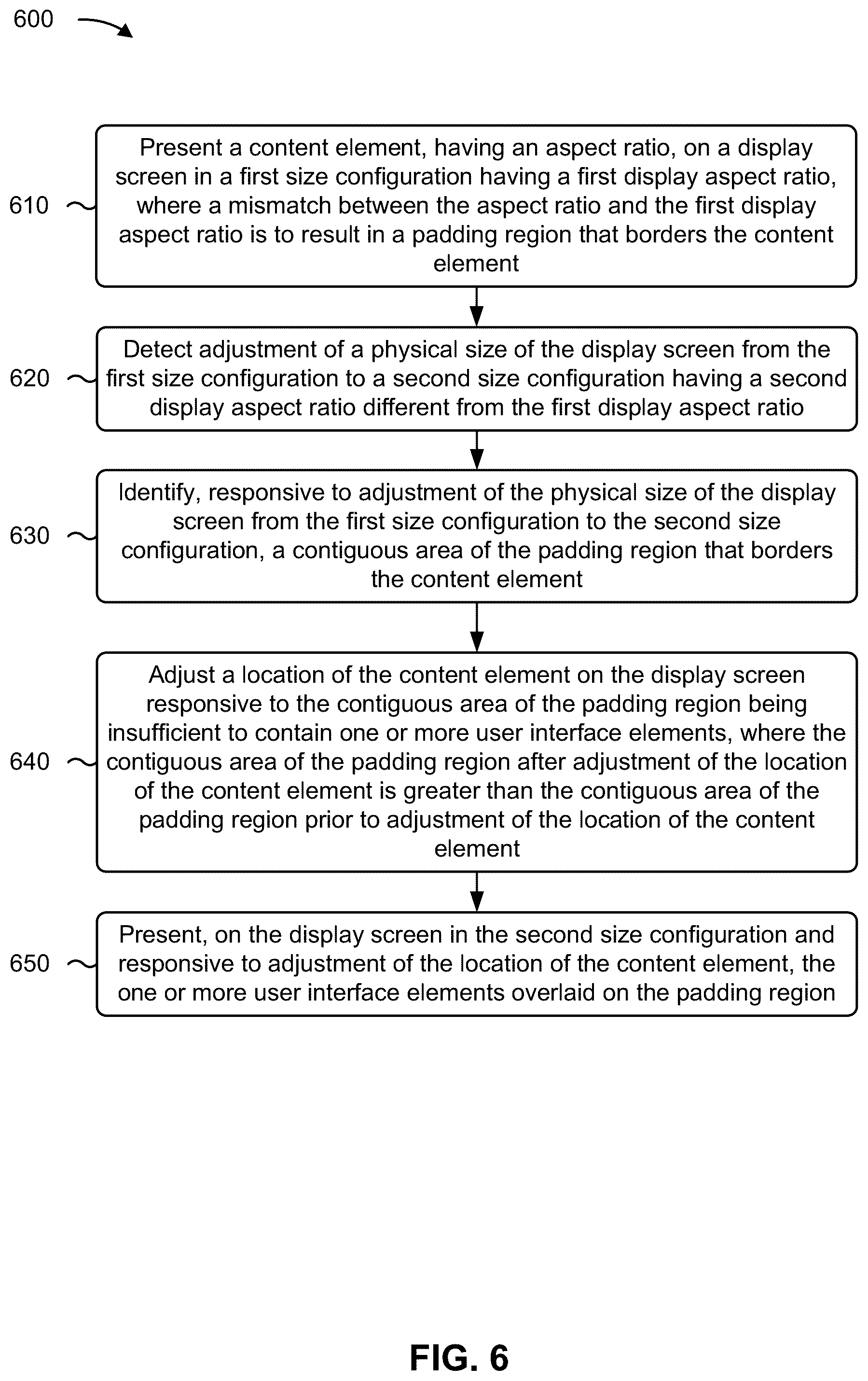 Patent US12579920 Figure 10 – Adapting a user interface responsive to screen size adjustment