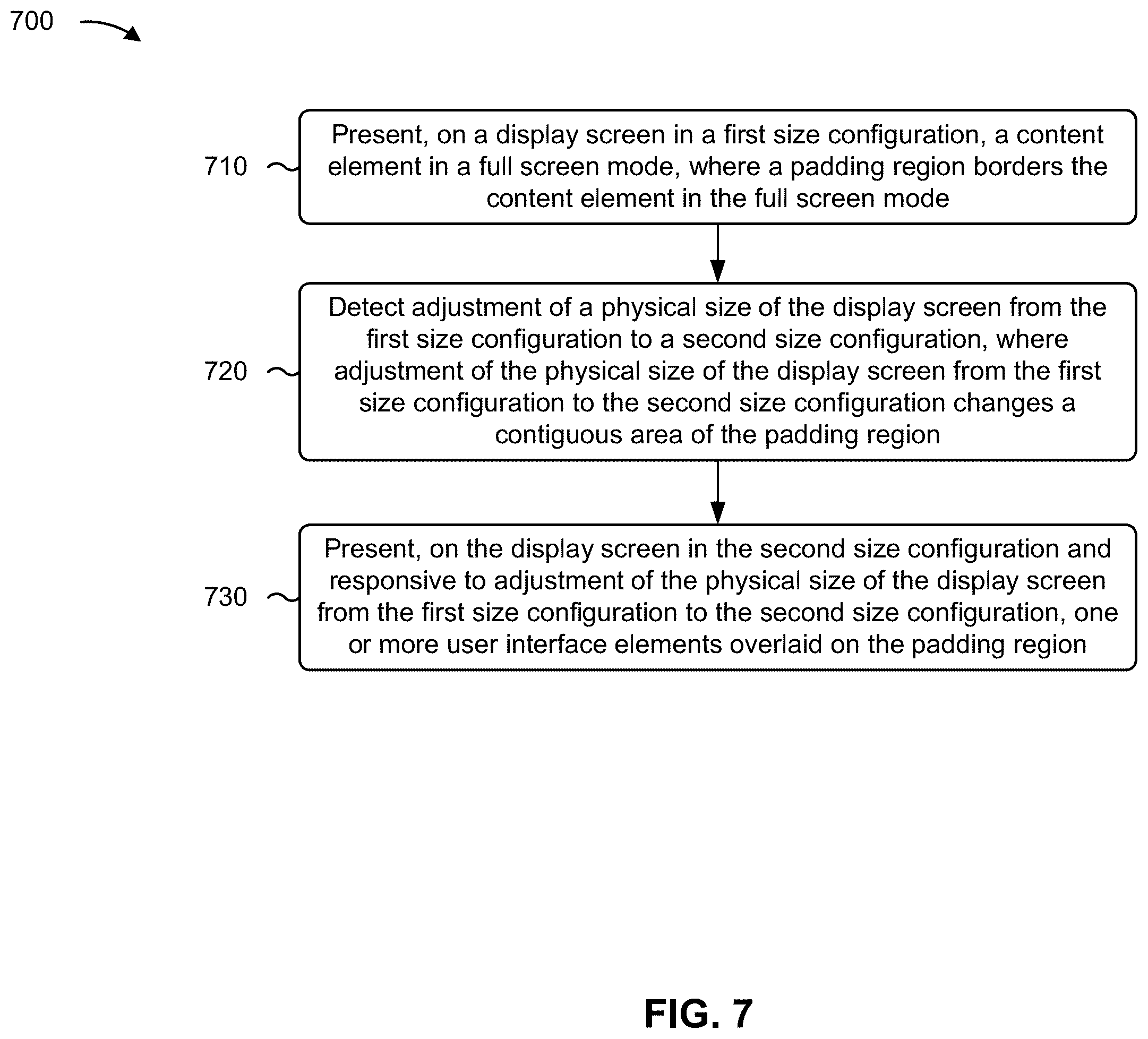 Patent US12579920 Figure 11 – Adapting a user interface responsive to screen size adjustment