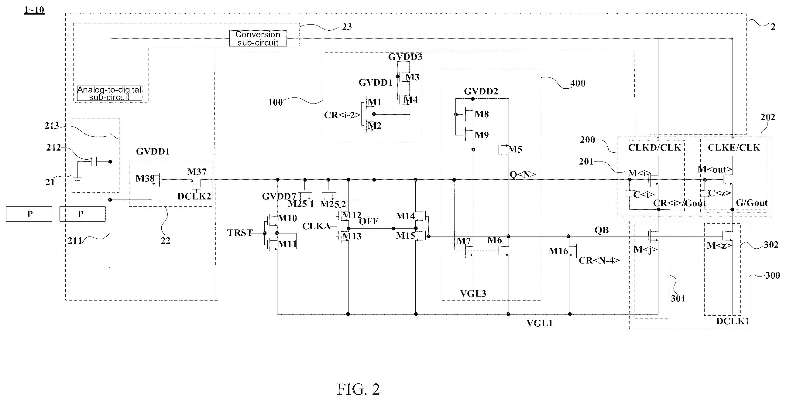 Patent US12579945 Figure 2 – Shift register, gate driver circuit and display device