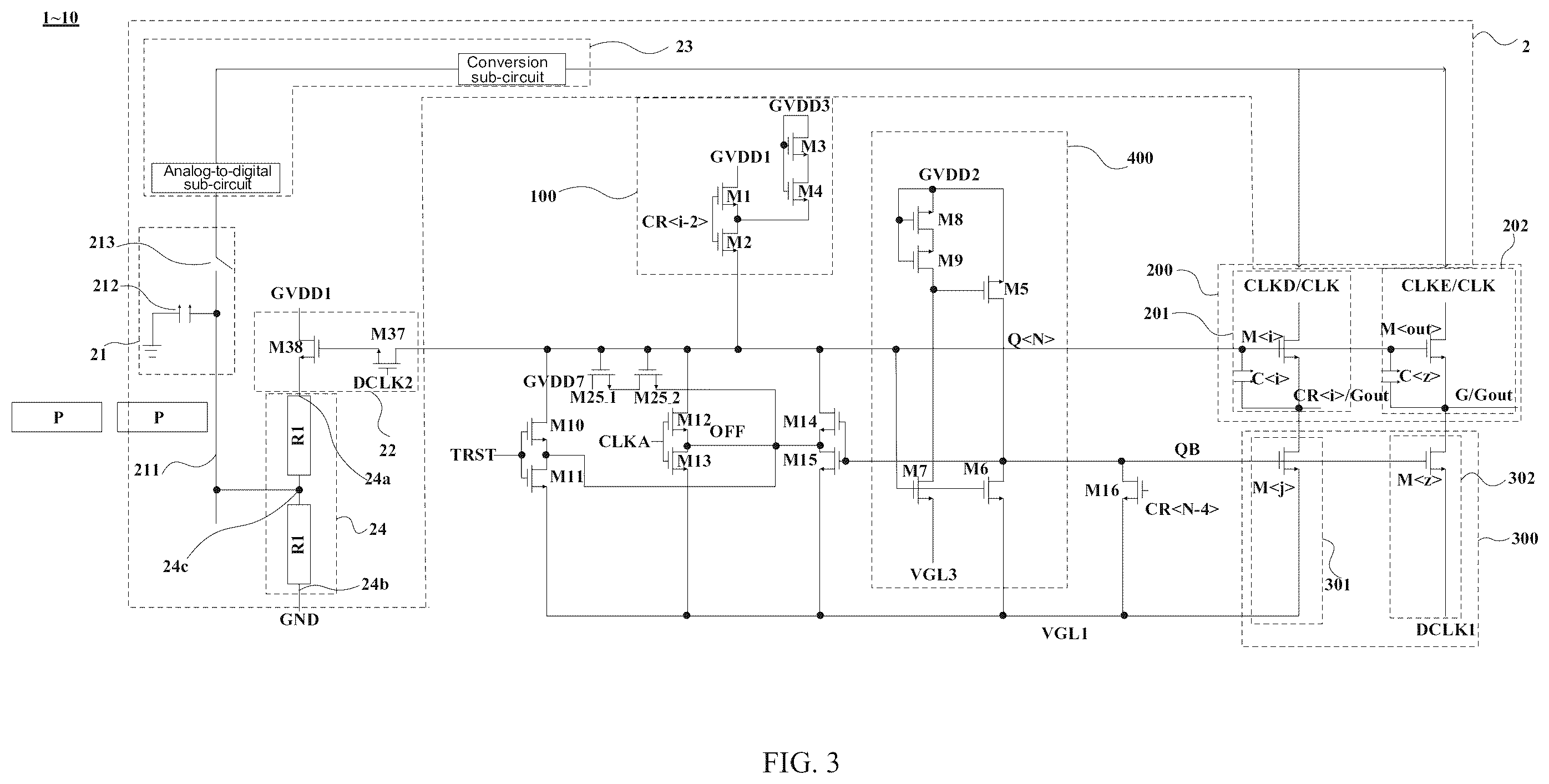 Patent US12579945 Figure 3 – Shift register, gate driver circuit and display device