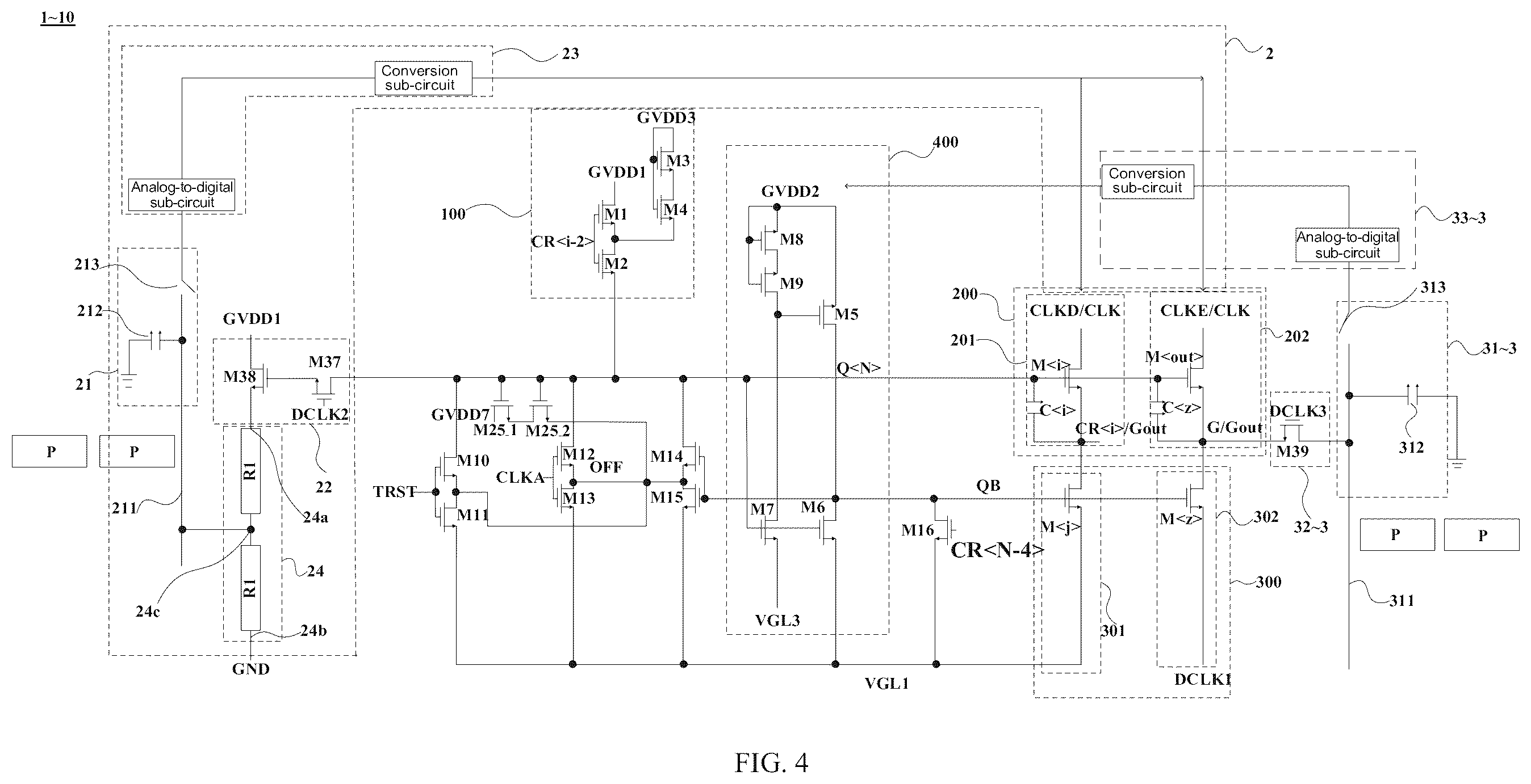 Patent US12579945 Figure 4 – Shift register, gate driver circuit and display device