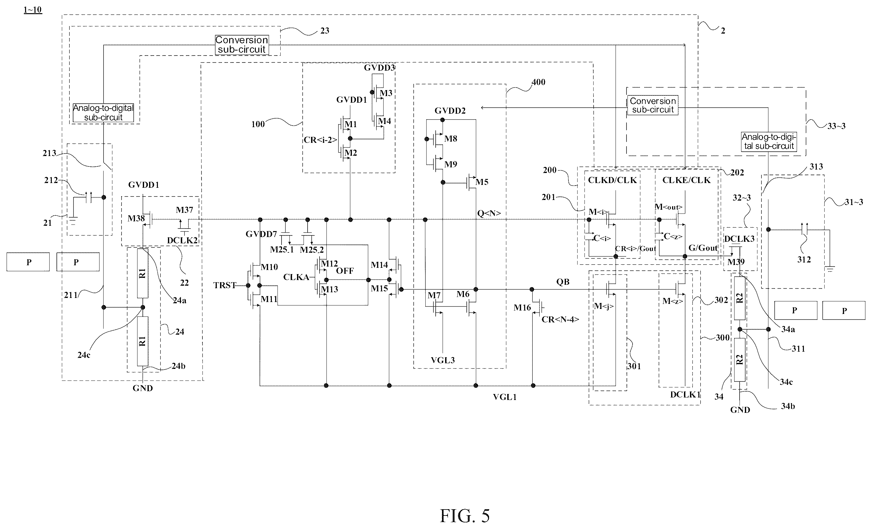 Patent US12579945 Figure 5 – Shift register, gate driver circuit and display device