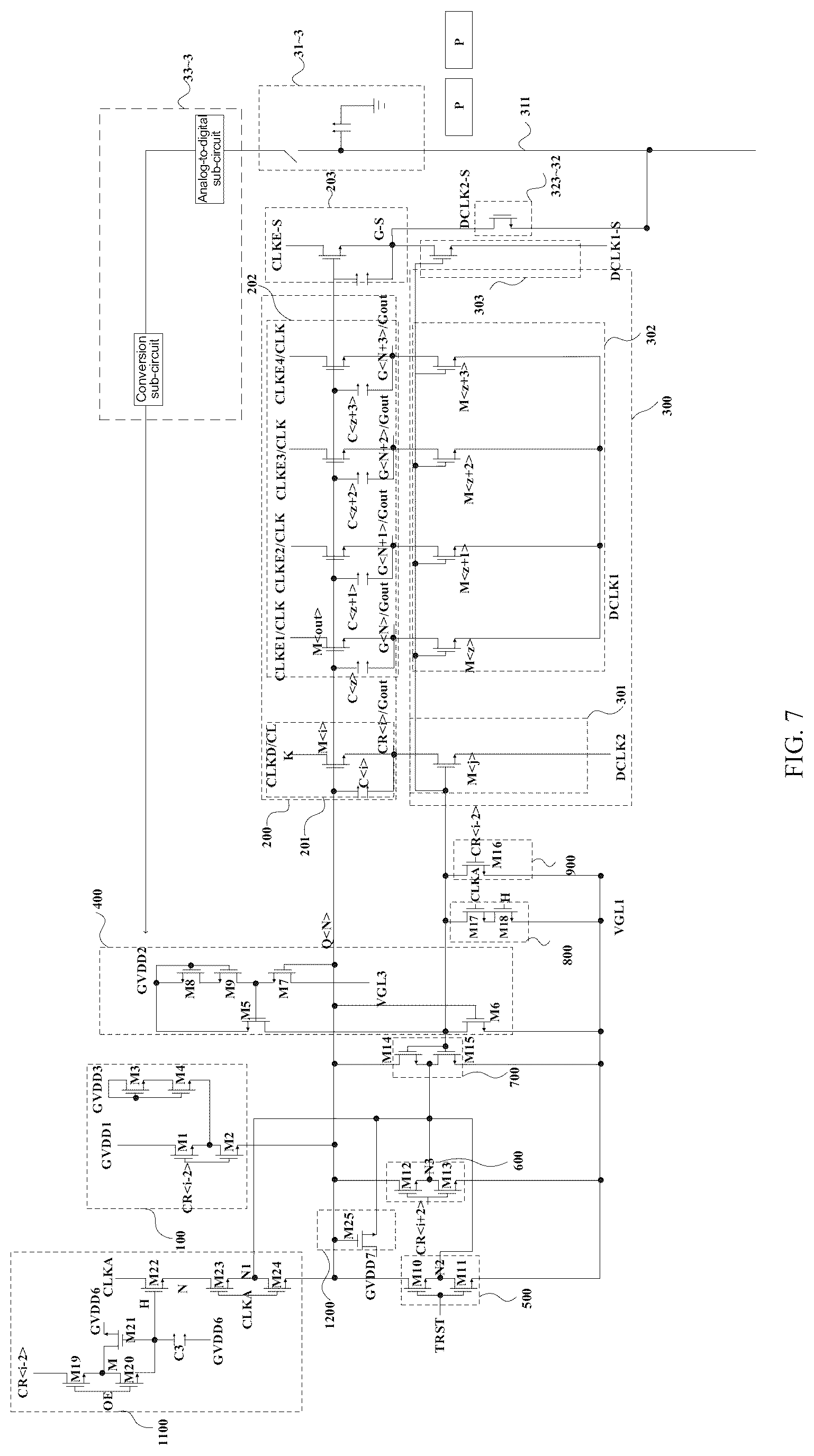 Patent US12579945 Figure 7 – Shift register, gate driver circuit and display device