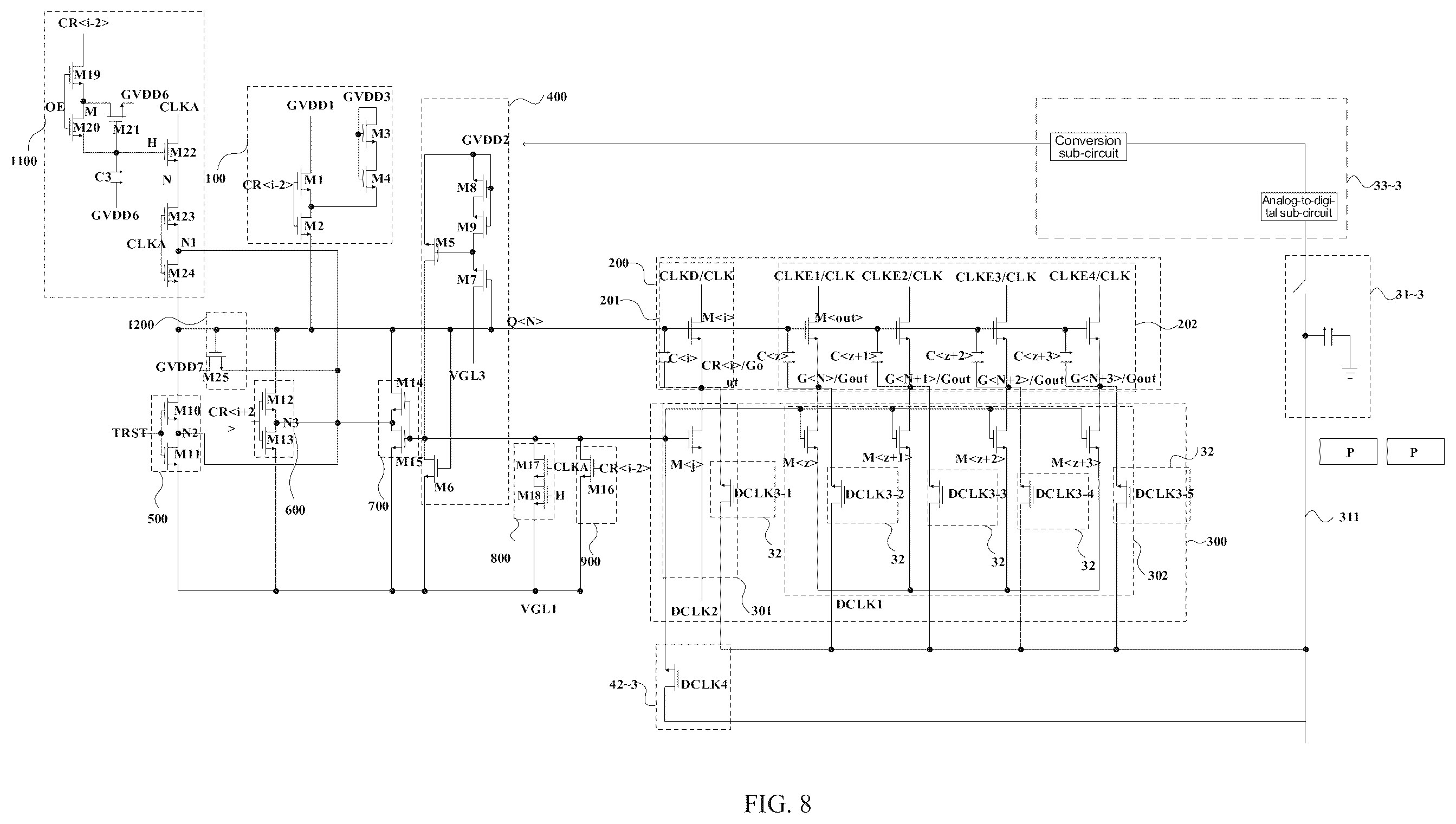 Patent US12579945 Figure 8 – Shift register, gate driver circuit and display device