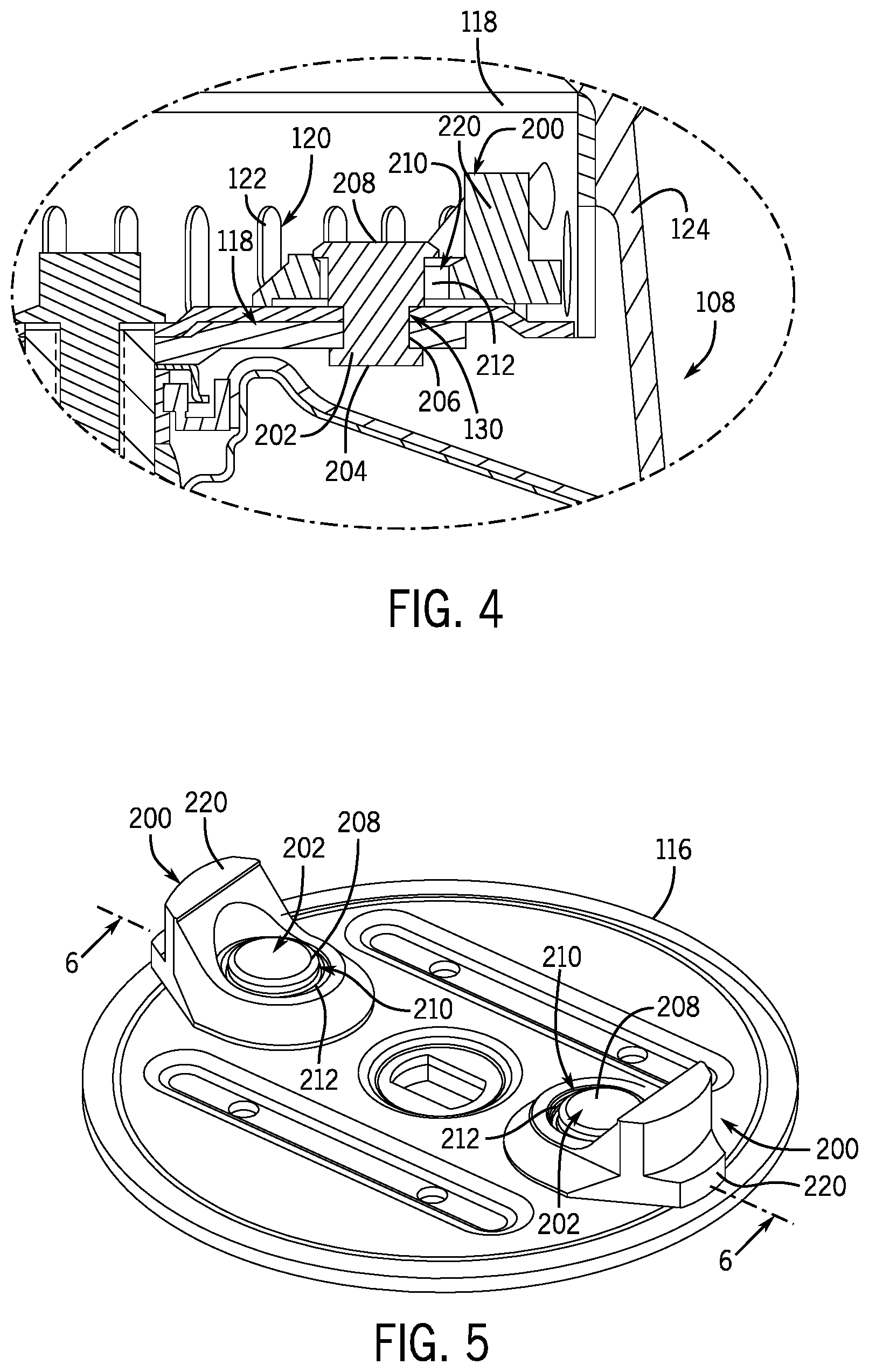 Patent US12579963 Figure 3 – Sound dampening swiveling lugs for waste disposer