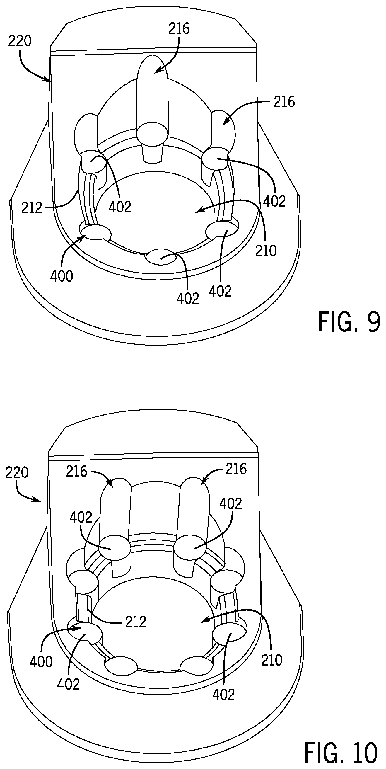 Patent US12579963 Figure 5 – Sound dampening swiveling lugs for waste disposer