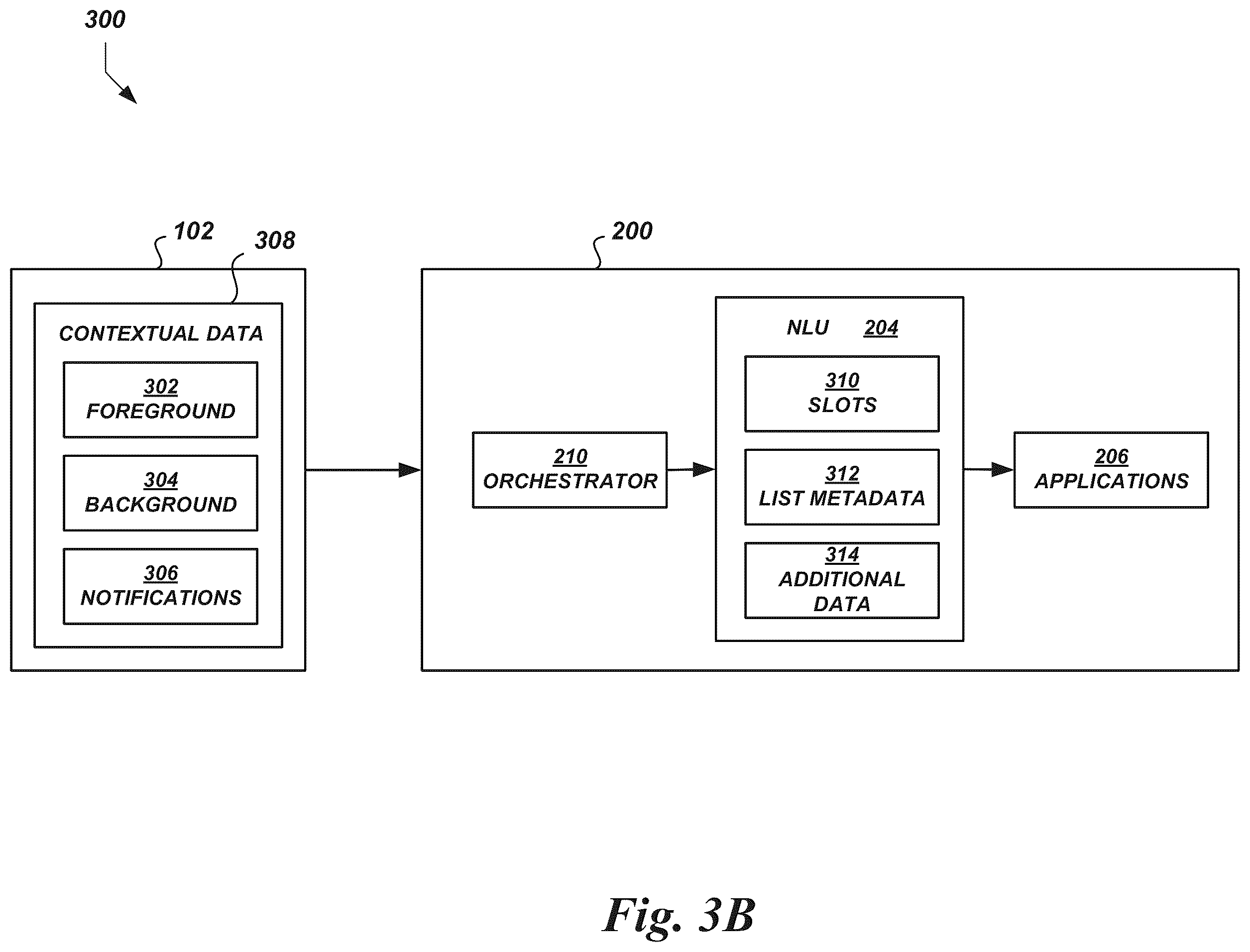 Patent US12579973 Figure 5 – Natural language processing with contextual data associated with content displayed by a computing device