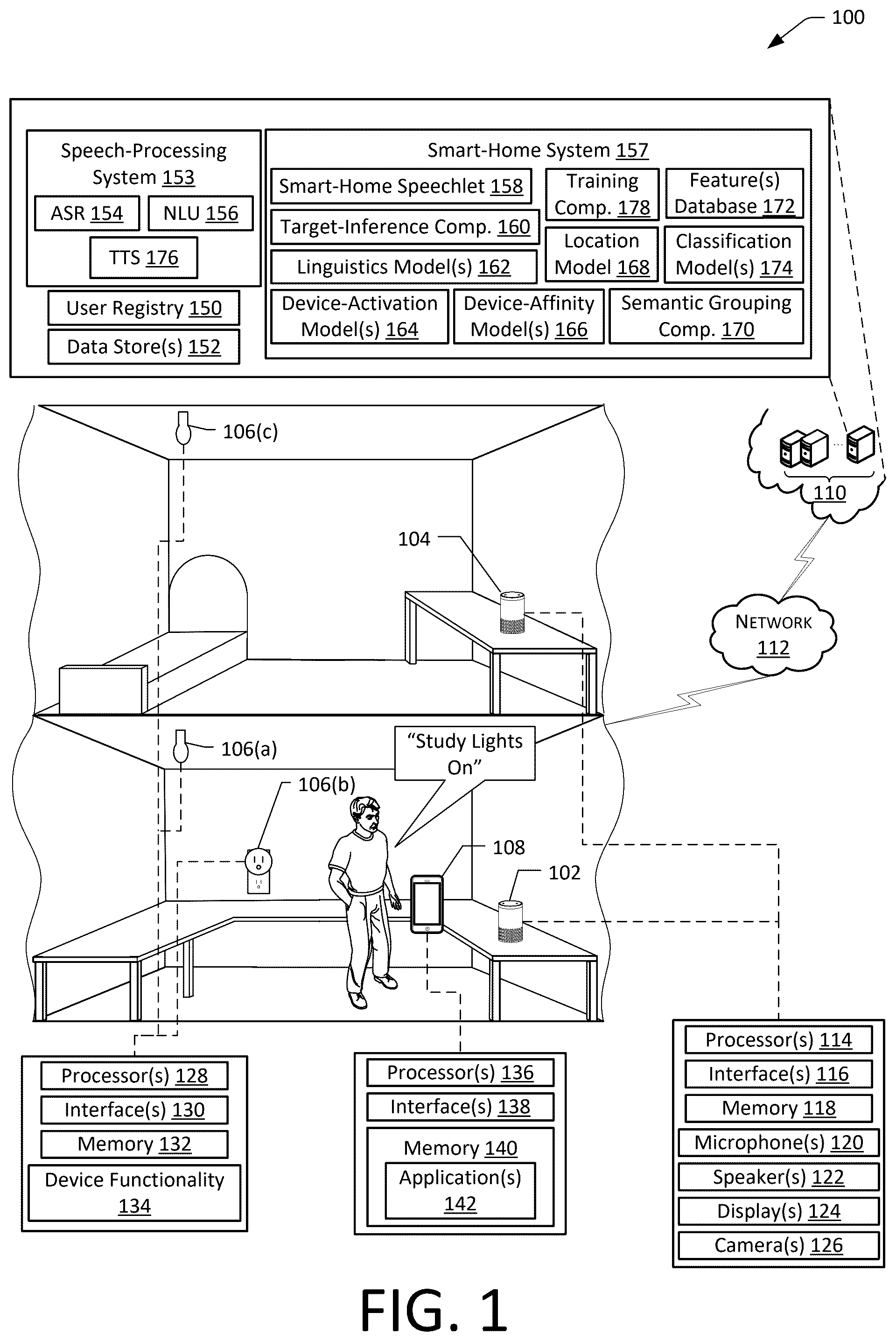 Patent US12579981 Figure 1 – Target-device resolution