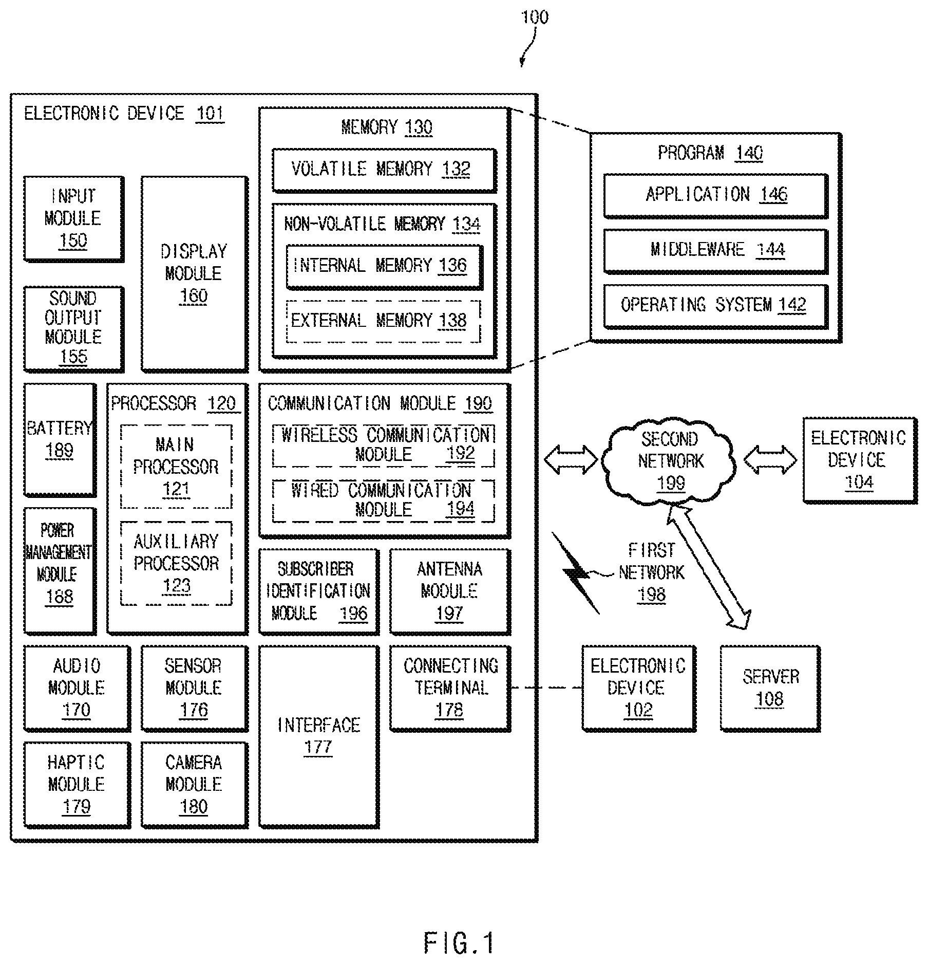 Patent US12581002 Figure 1 – Electronic device and electronic device operation method