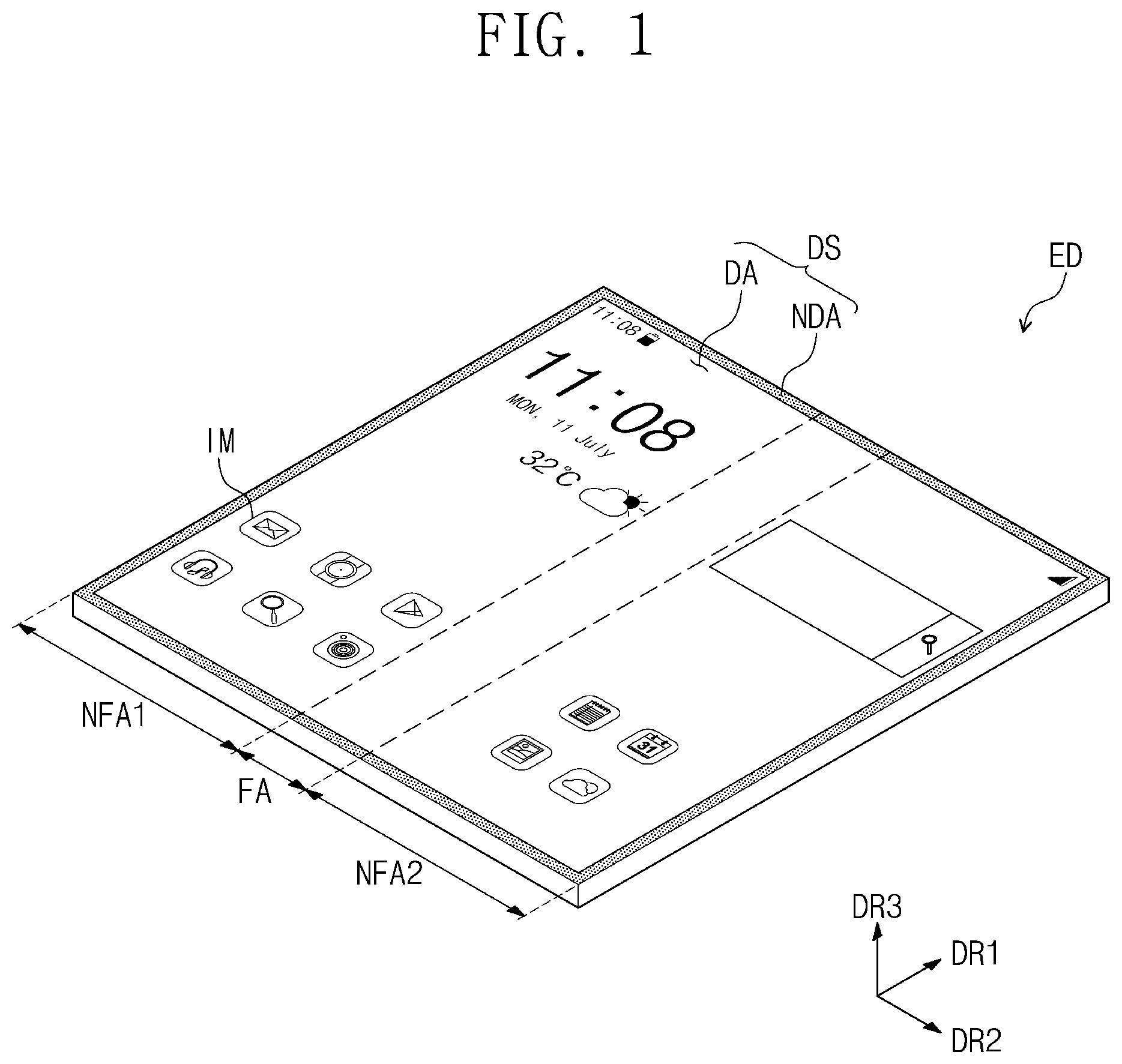 Patent US12581005 Figure 1 – Display device