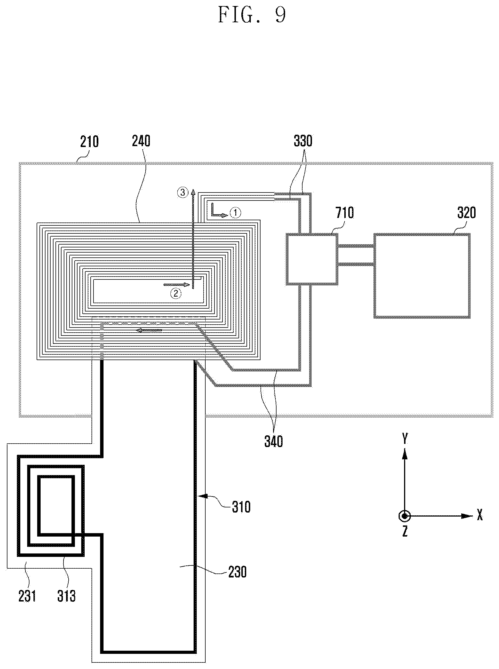 Patent US12581007 Figure 9 – Electronic device including multiple PCBS and antennas printed on PCBS