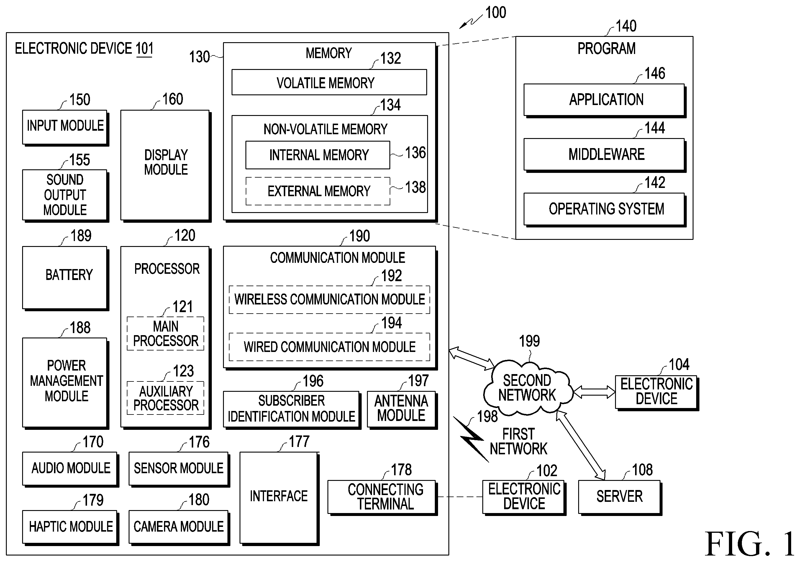 Patent US12581032 Figure 1 – Electronic device for audio recording and operating method thereof