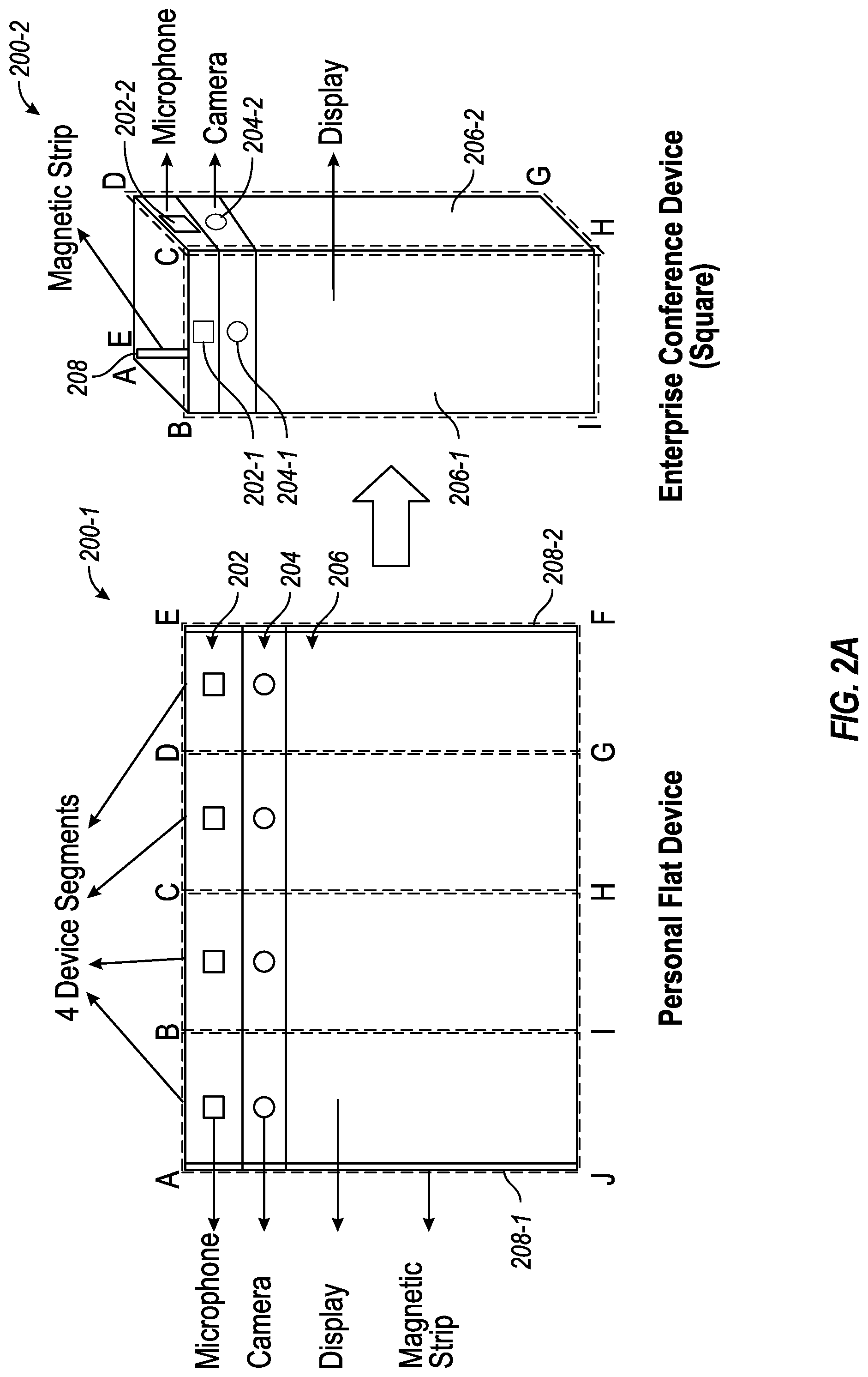 Patent US12581034 Figure 2 – Convertible computing device with conference form factor