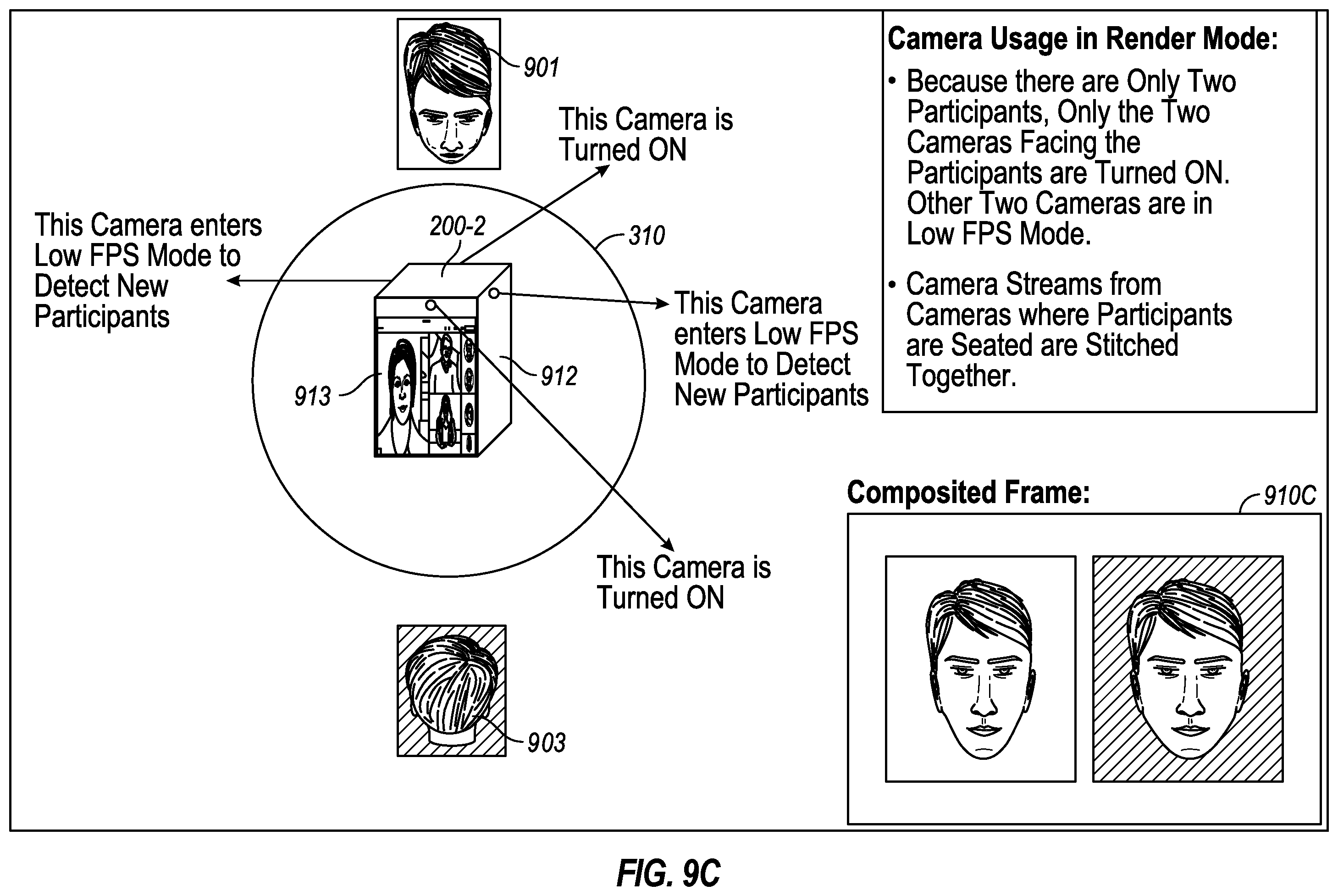 Patent US12581034 Figure 14 – Convertible computing device with conference form factor
