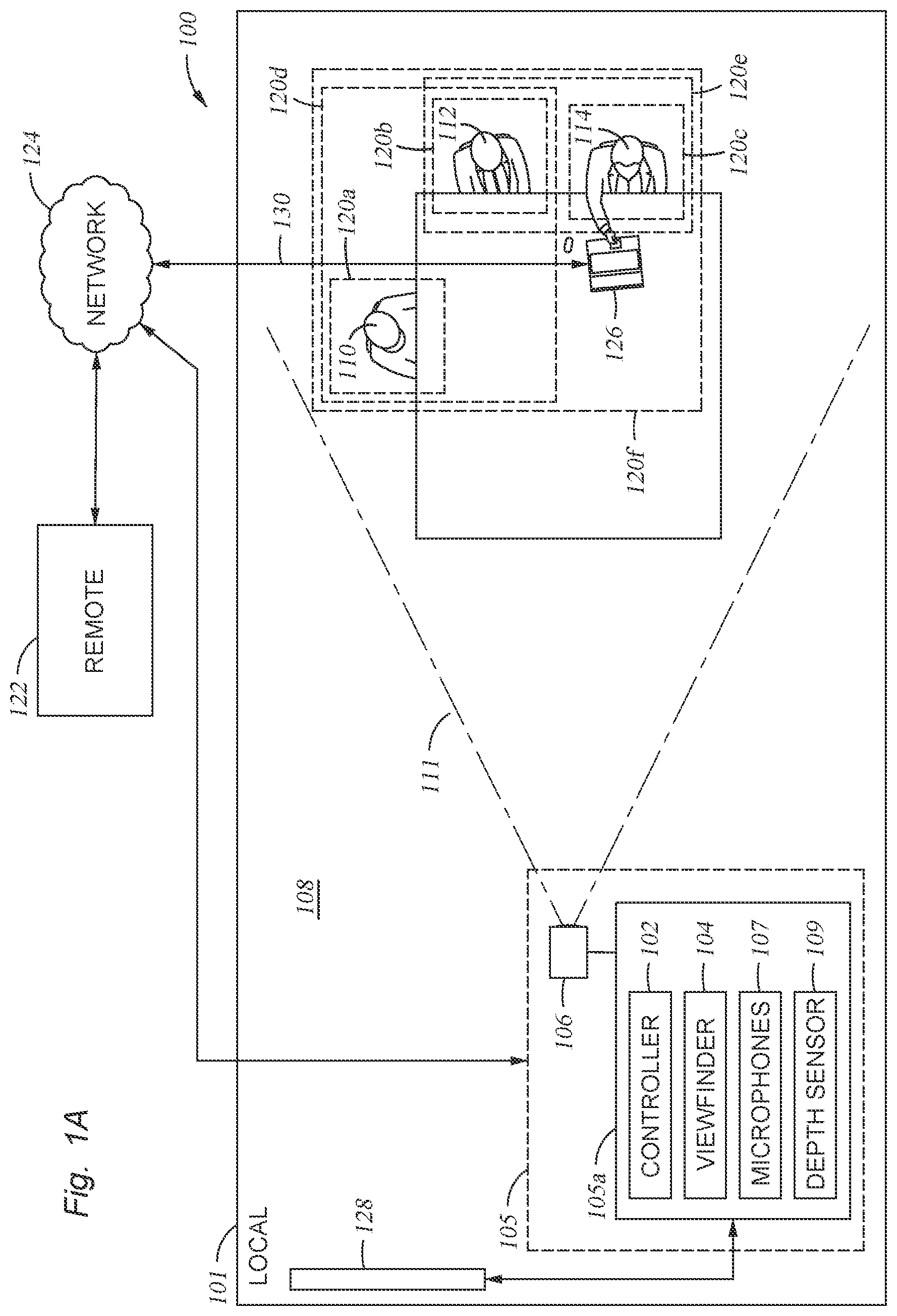 Patent US12581035 Figure 1 – Video conference with subtiling