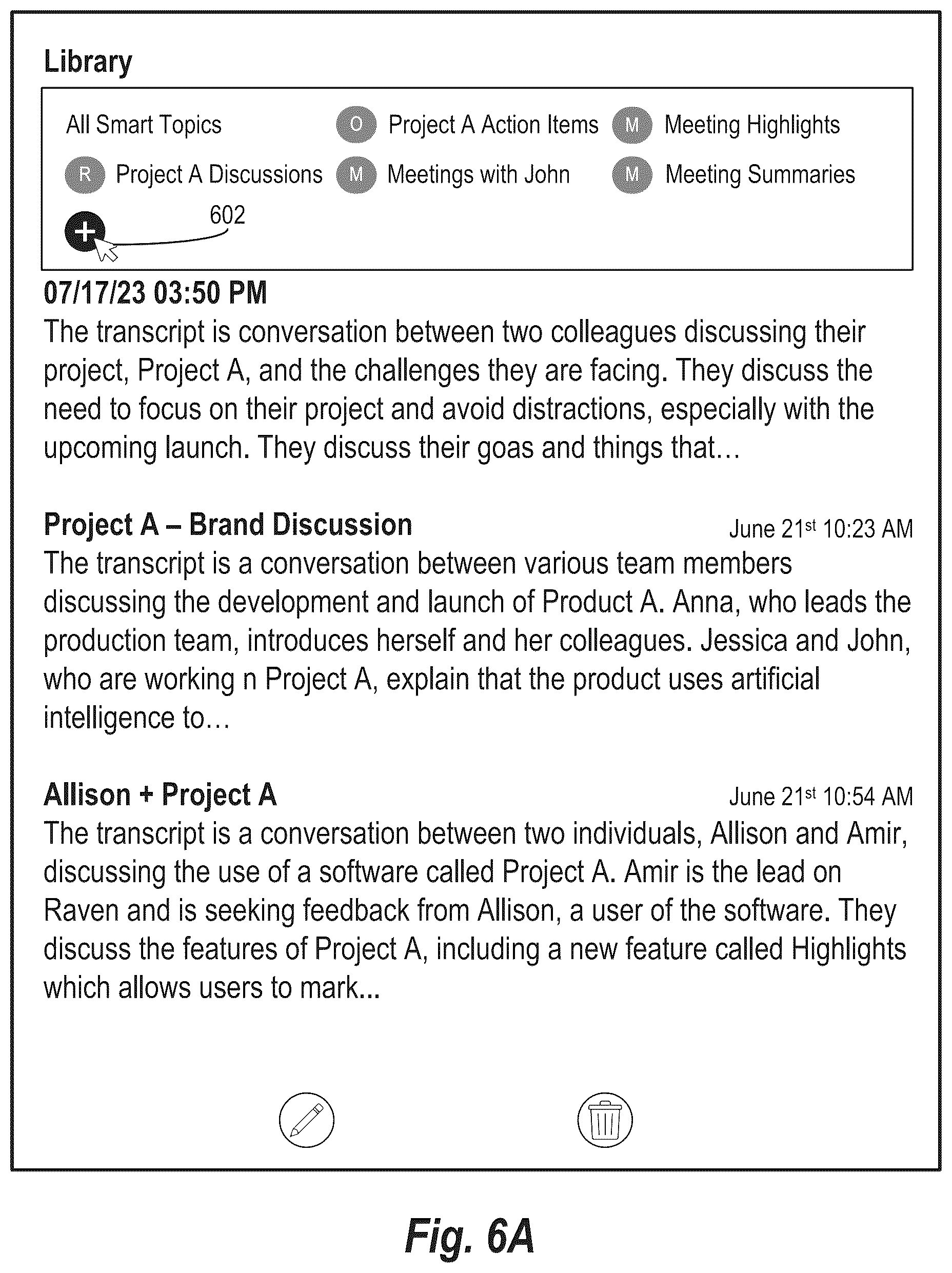 Patent US12581037 Figure 8 – Generating smart topics for video calls using a large language model and a context transformer engine