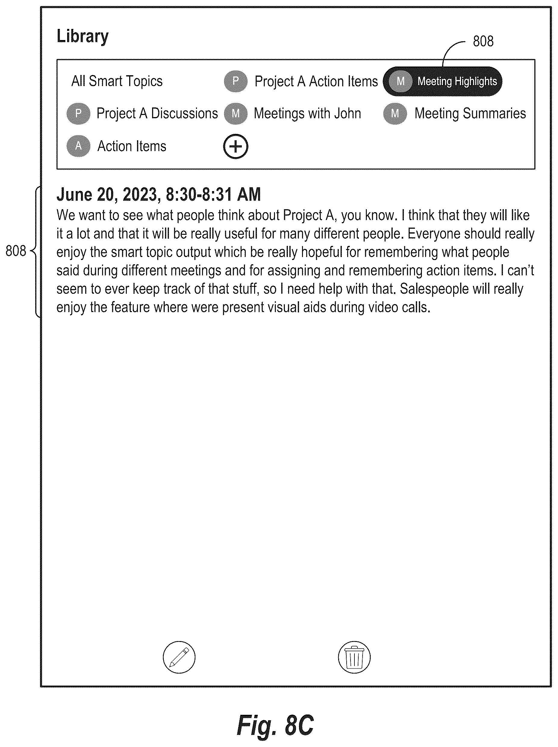 Patent US12581037 Figure 15 – Generating smart topics for video calls using a large language model and a context transformer engine