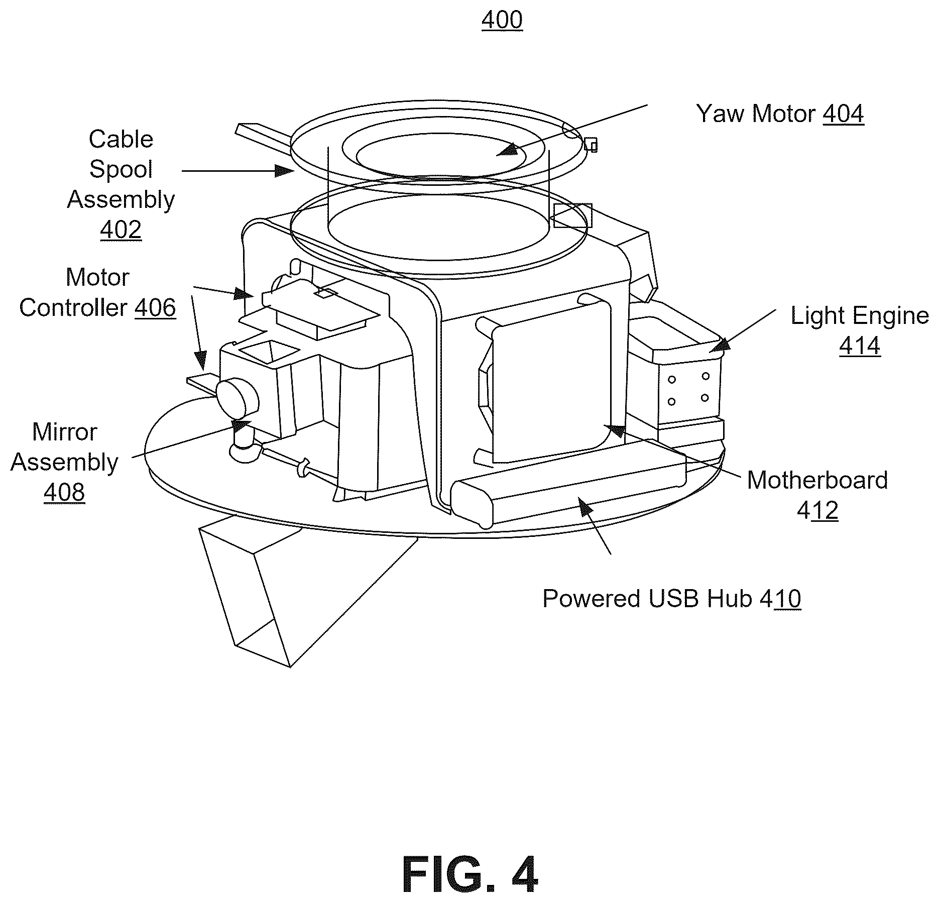 Patent US12581044 Figure 4 – Computer vision-based projection steering