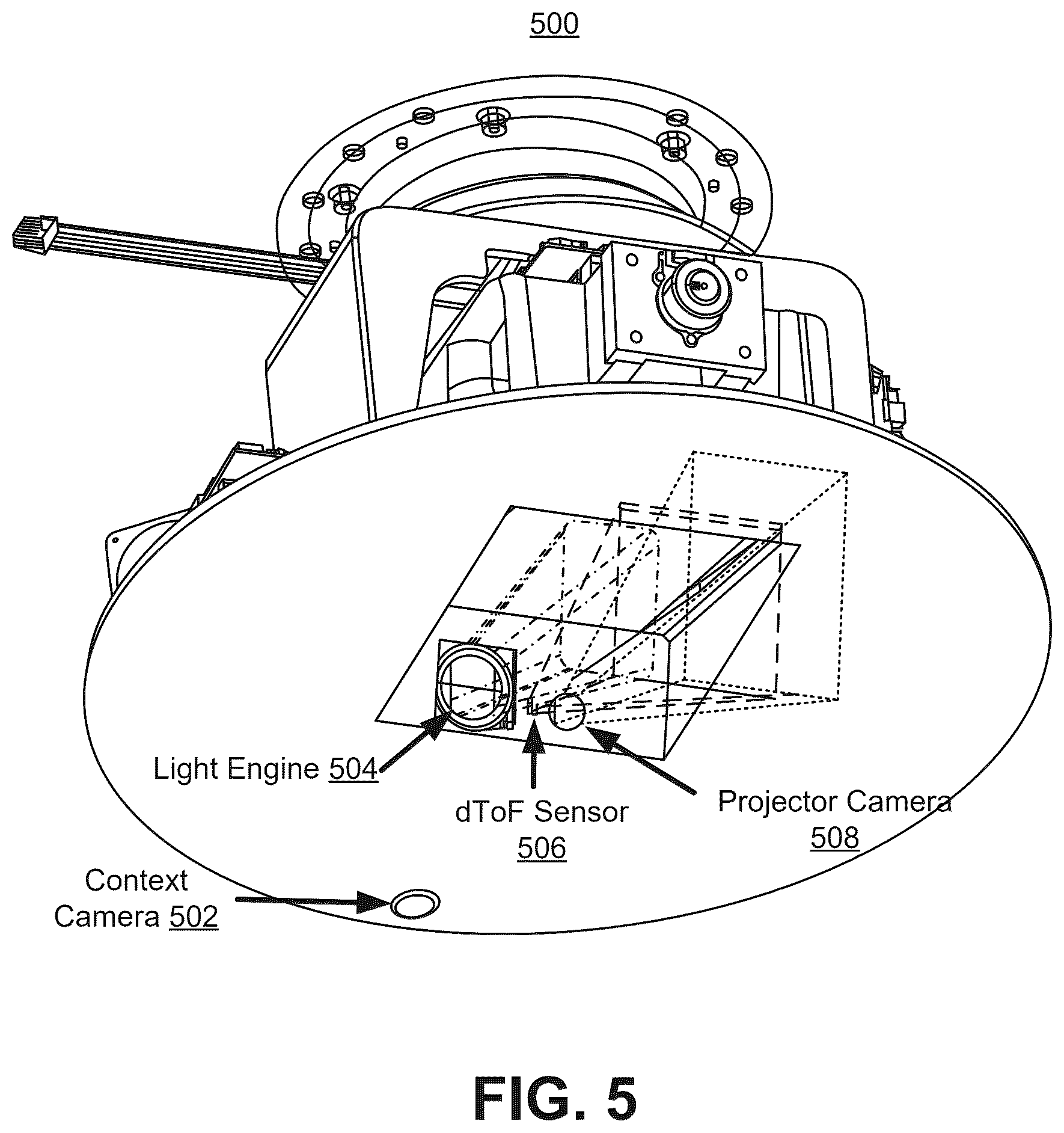 Patent US12581044 Figure 5 – Computer vision-based projection steering