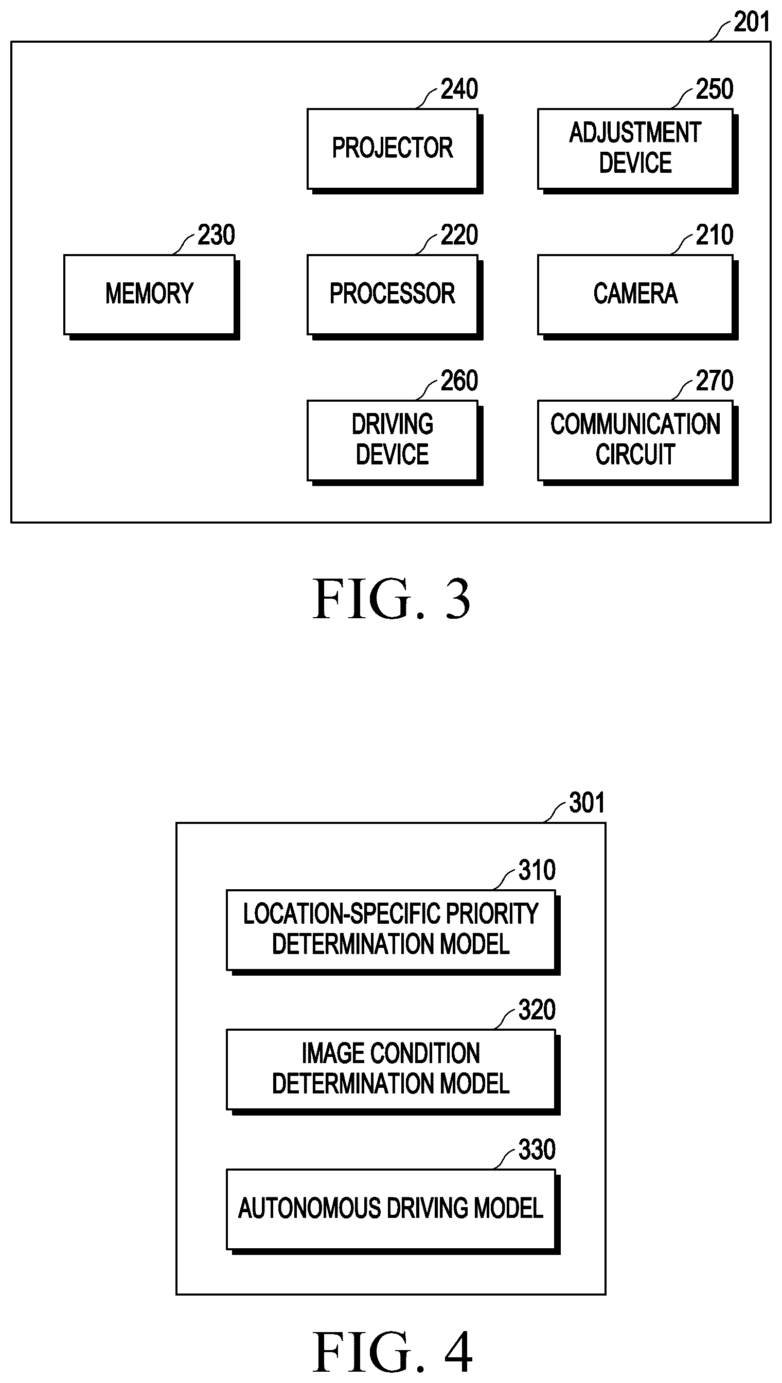Patent US12581045 Figure 3 – Electronic device including projector for outputting beam and method of operating same