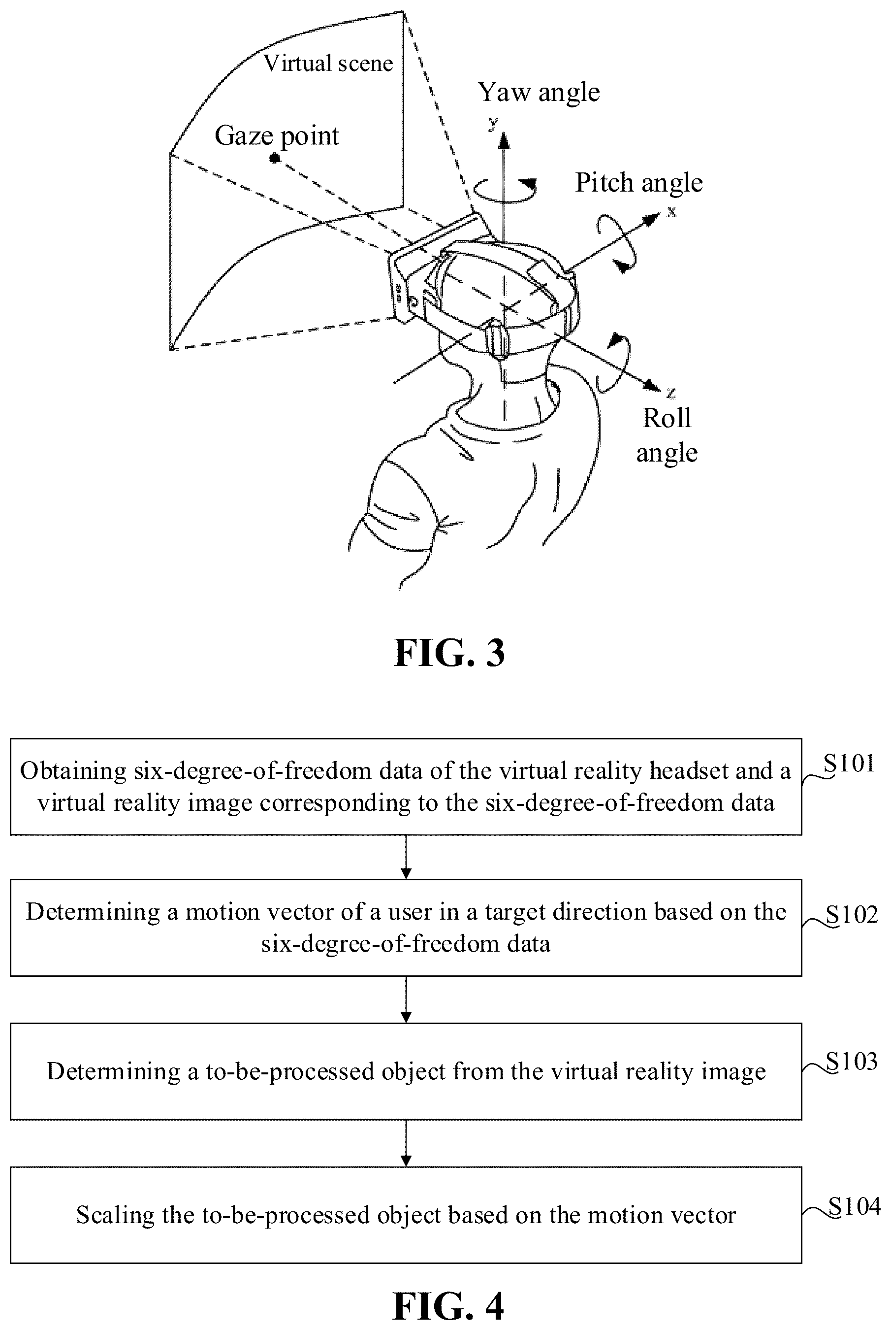 Patent US12581047 Figure 2 – Scaling object to be processed from VR image based on motion vector of user in target direction determined from six-degrees-of-freedom data of VR headset