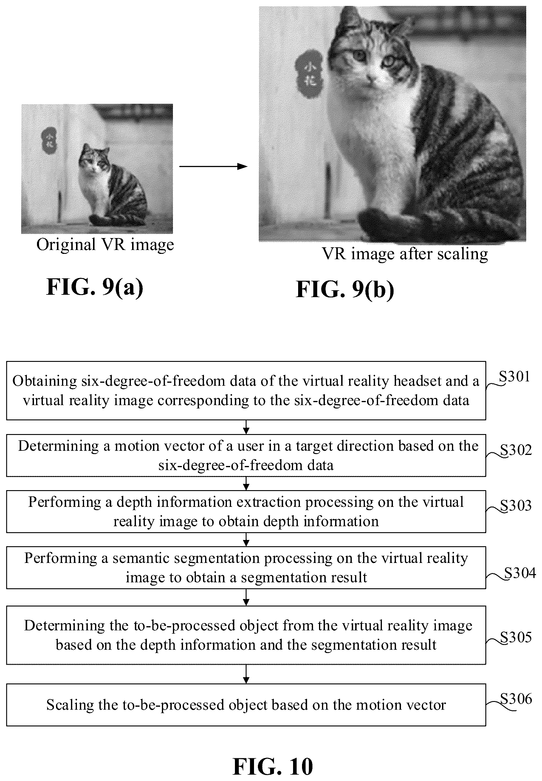 Patent US12581047 Figure 5 – Scaling object to be processed from VR image based on motion vector of user in target direction determined from six-degrees-of-freedom data of VR headset