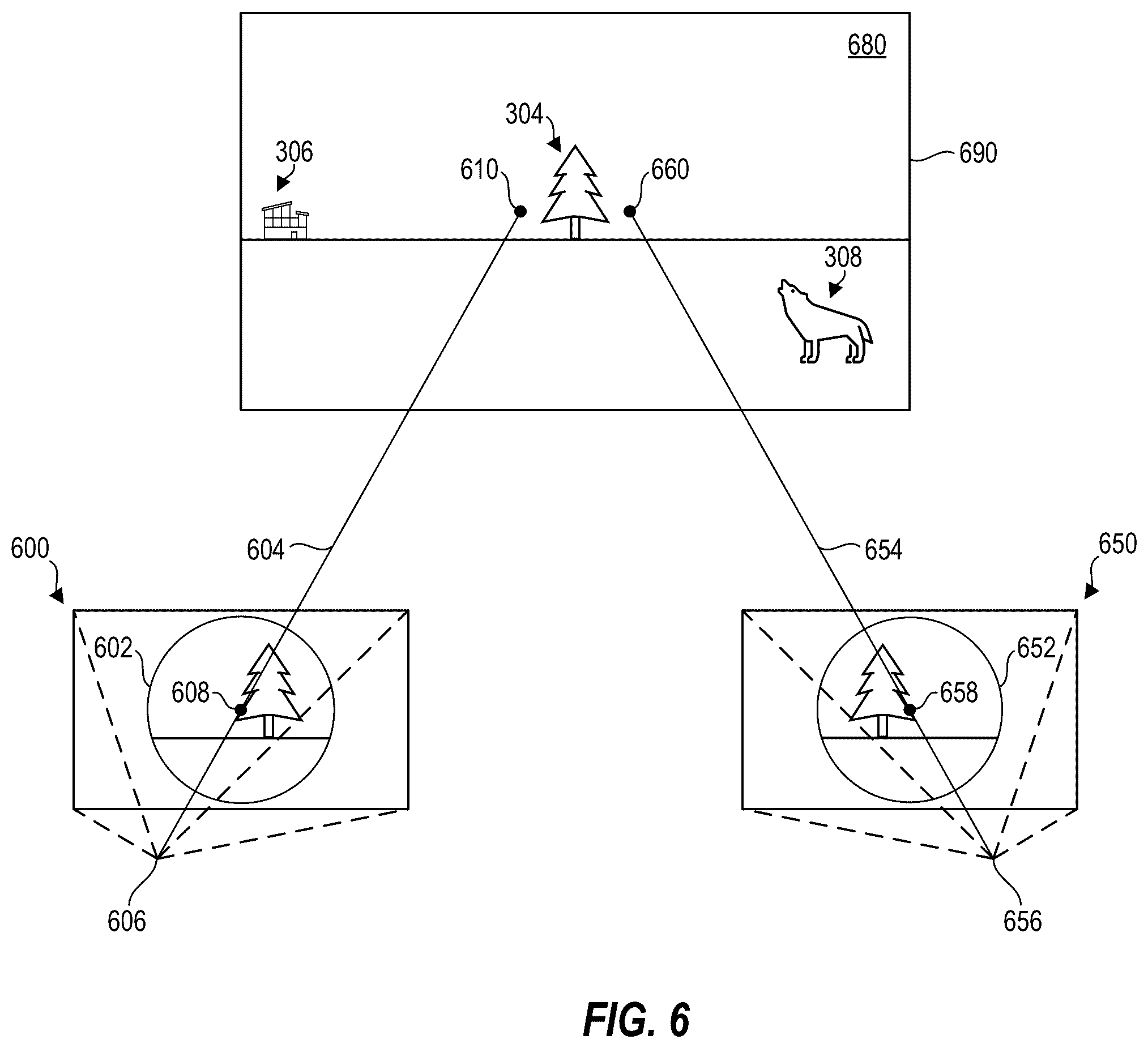 Patent US12581053 Figure 6 – Pass-through zoom mode for head-mounted displays