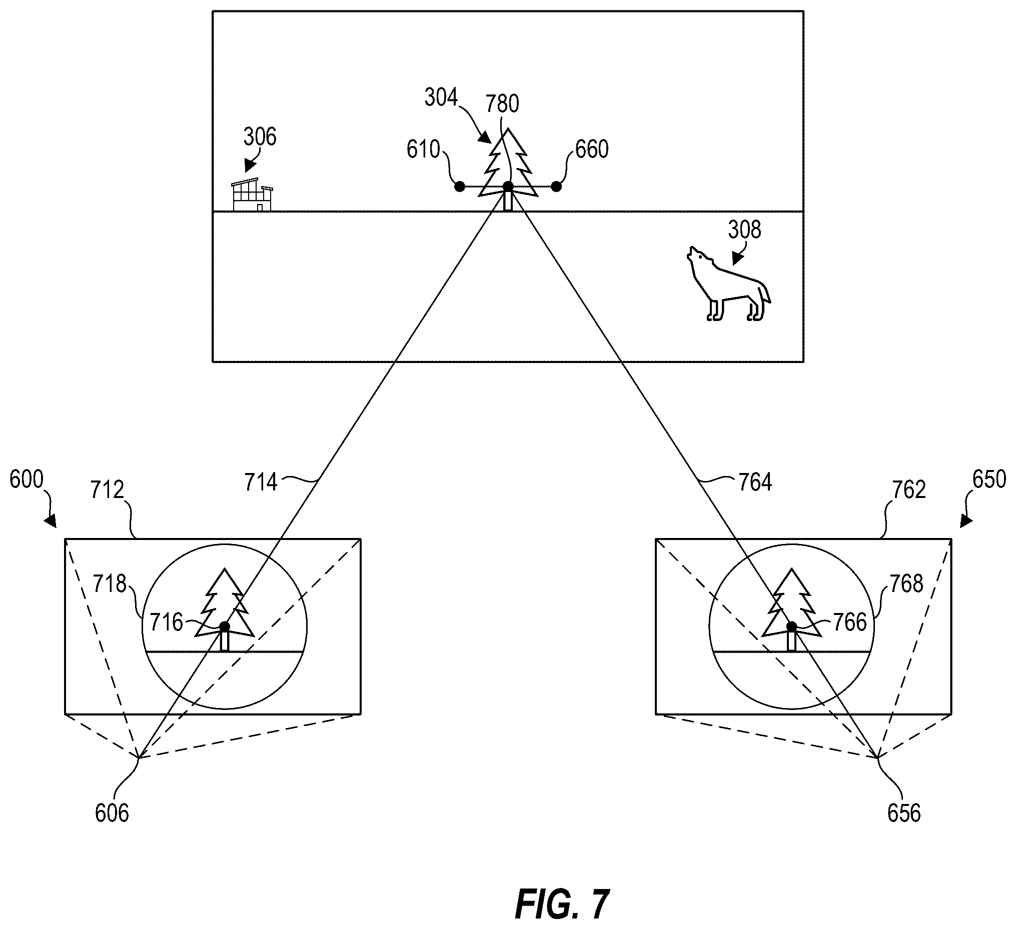 Patent US12581053 Figure 7 – Pass-through zoom mode for head-mounted displays