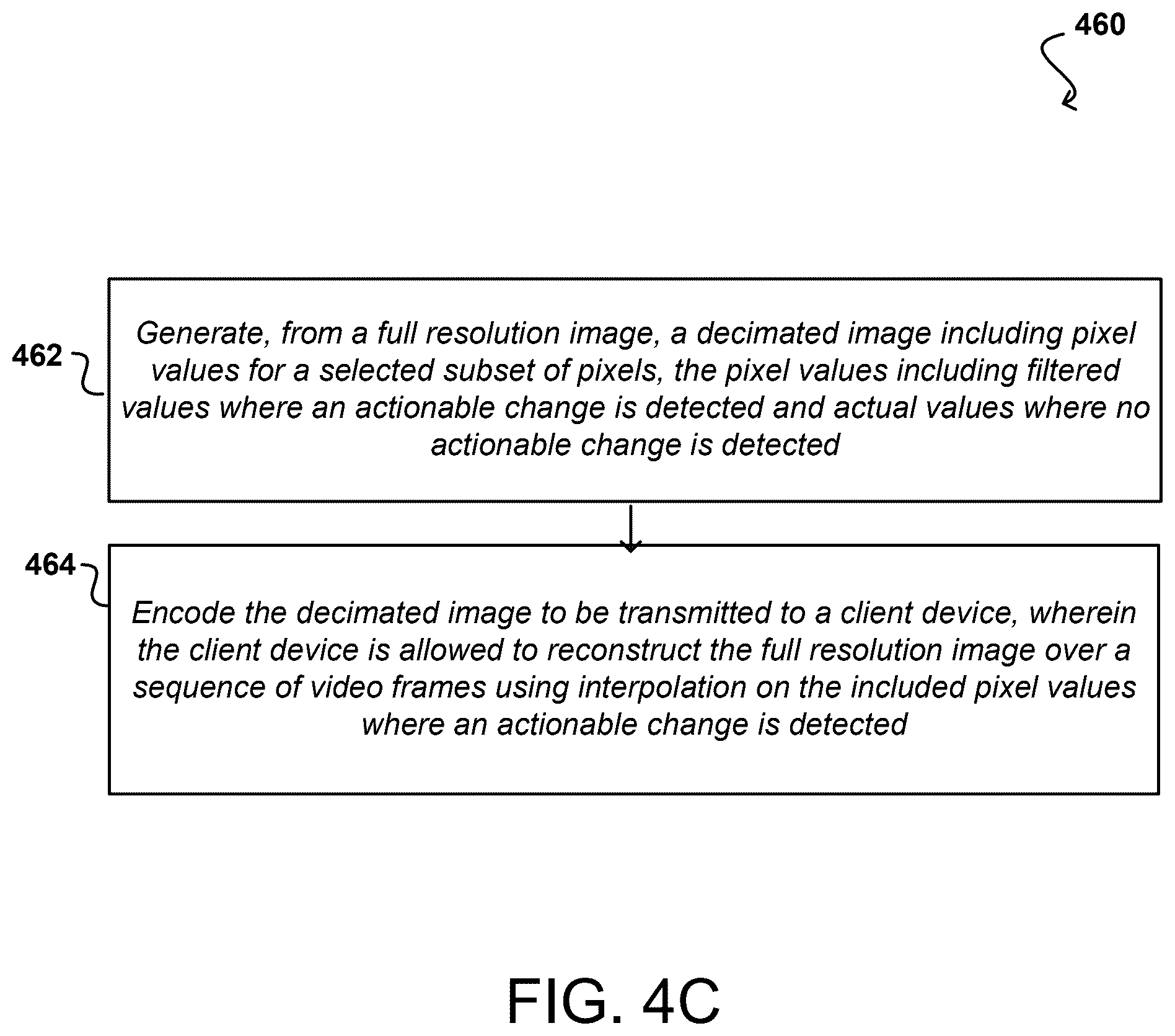 Patent US12581100 Figure 8 – Video encoding using reconstruction of spatially decimated frames