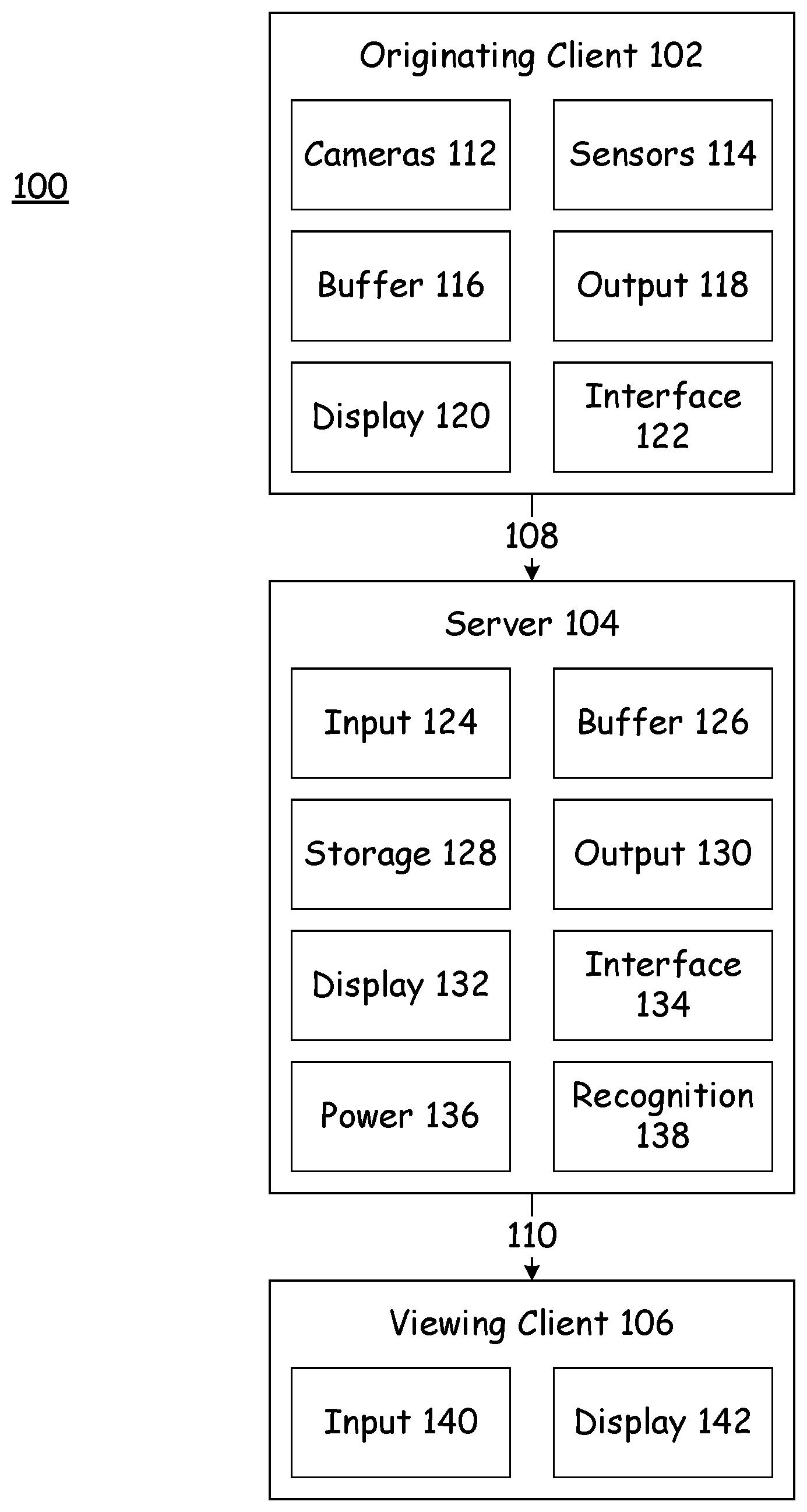 Patent US12581149 Figure 1 – Originating client buffered streaming