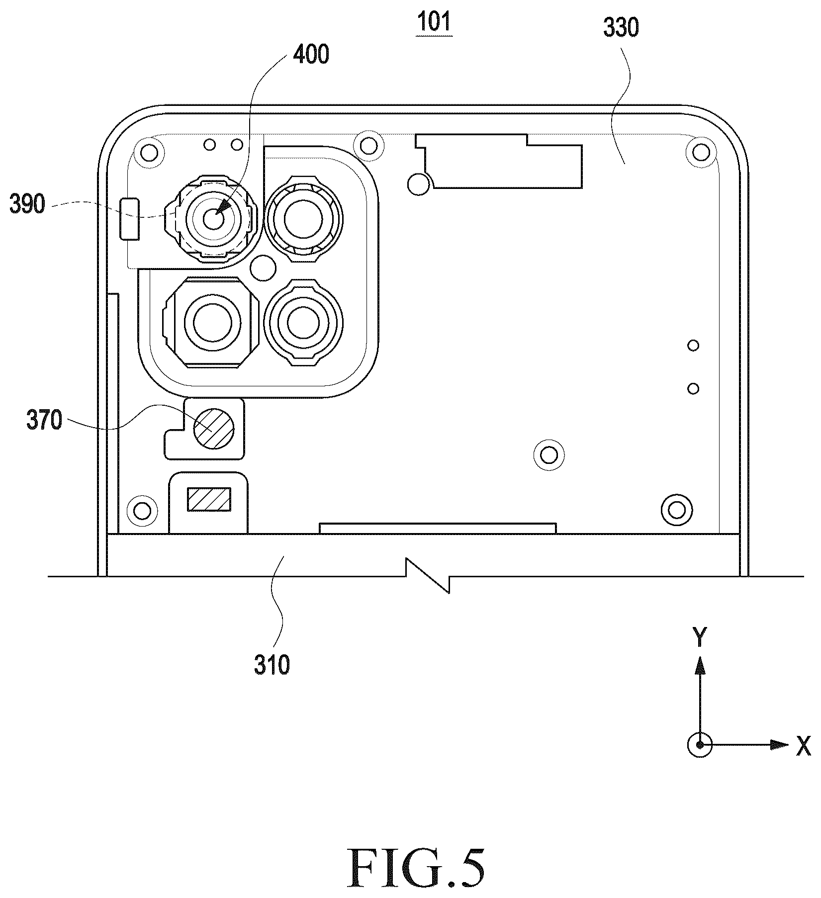 Patent US12581174 Figure 5 – Electronic device including camera module