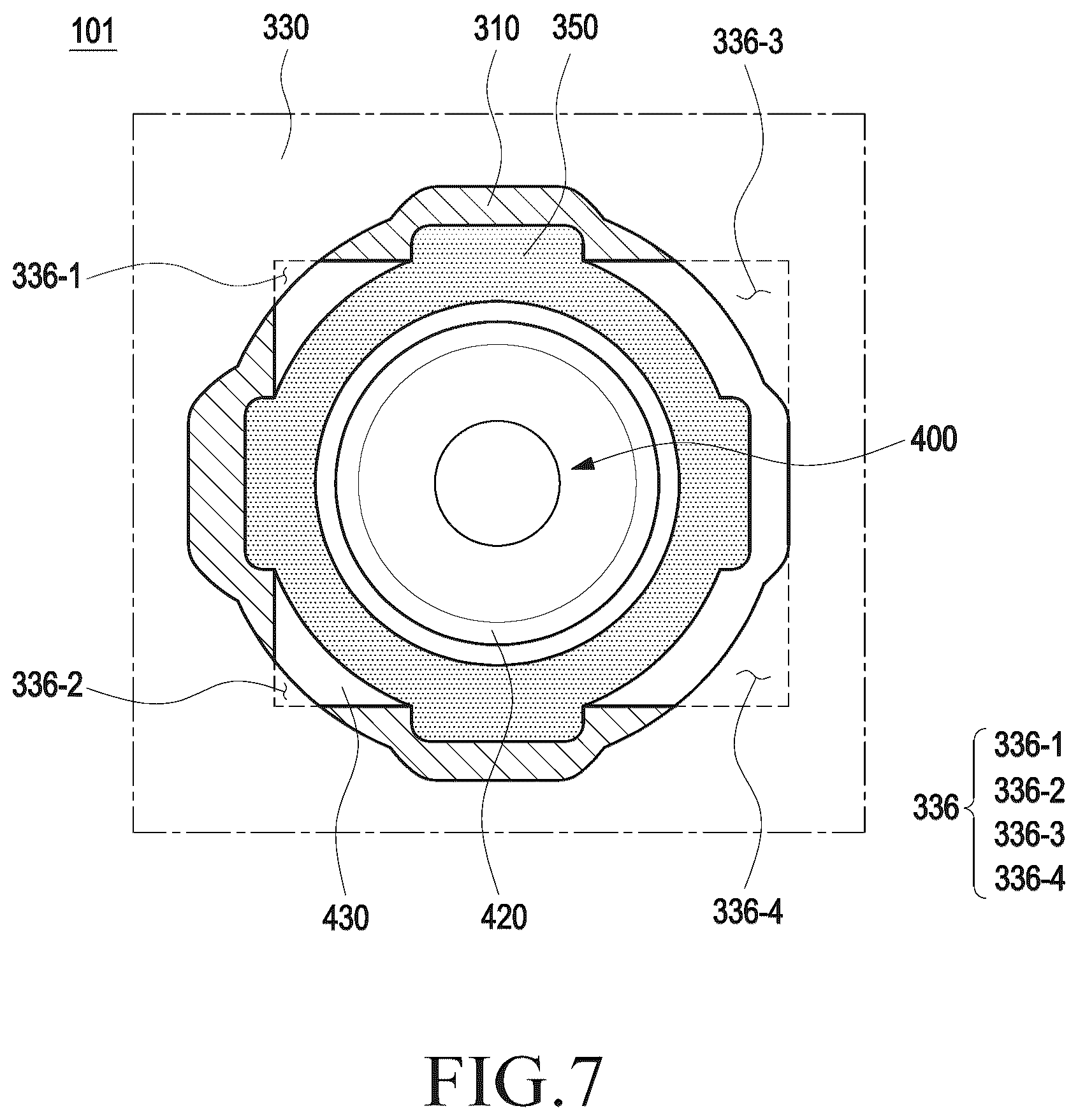 Patent US12581174 Figure 7 – Electronic device including camera module