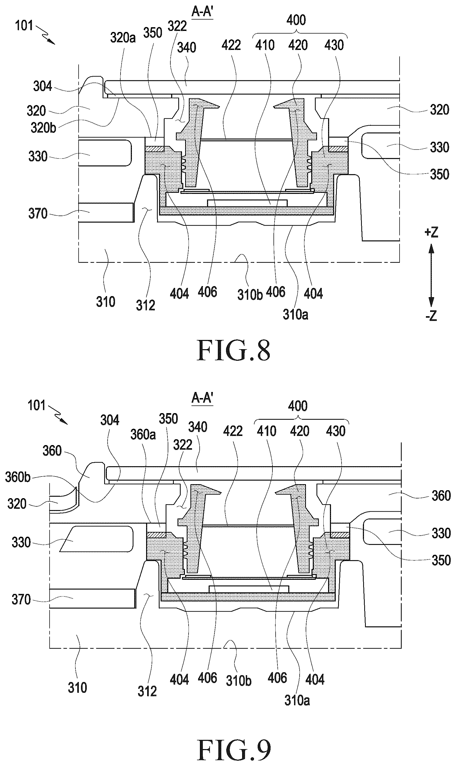 Patent US12581174 Figure 8 – Electronic device including camera module