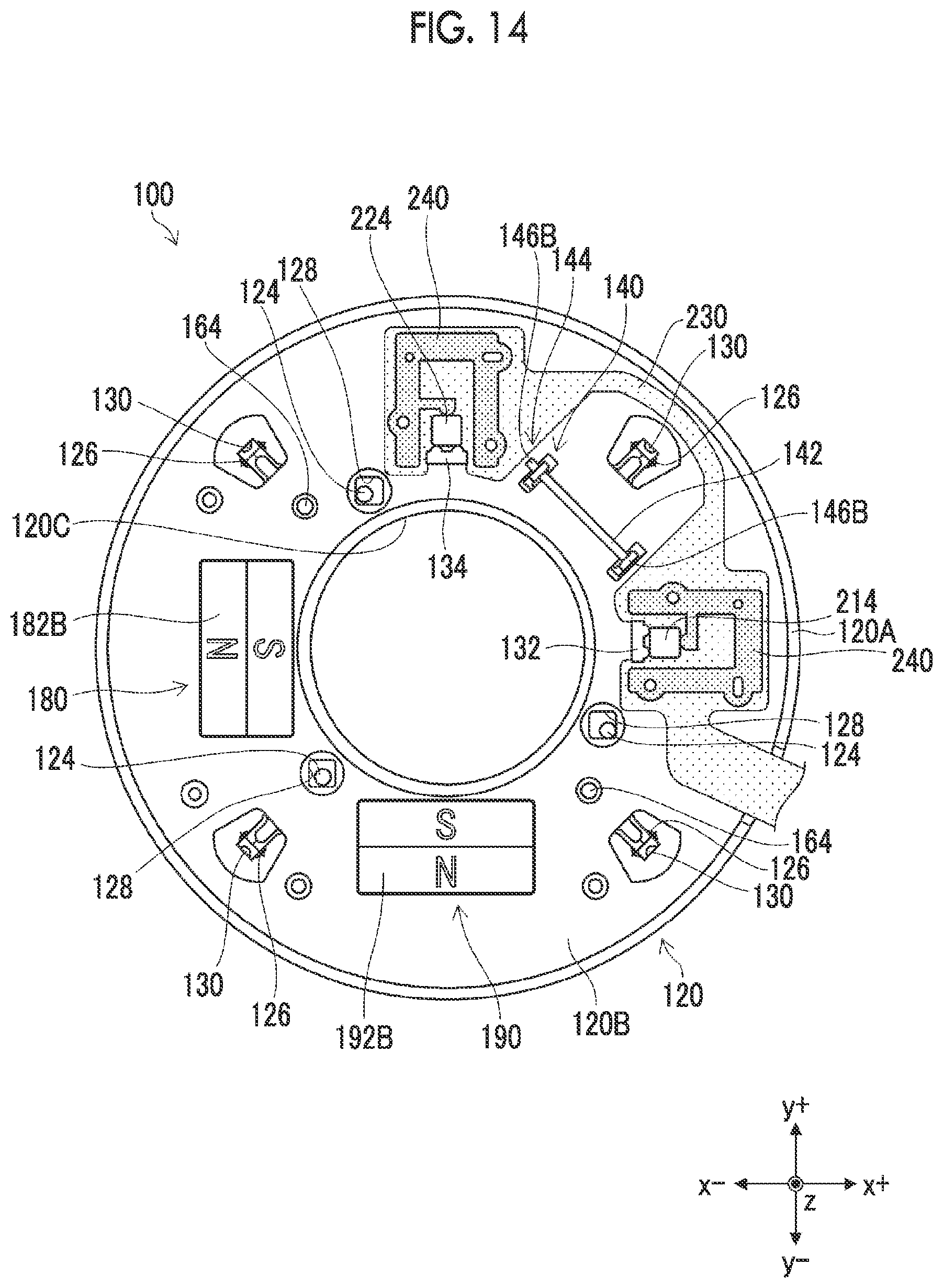 Patent US12581191 Figure 12 – Optical vibration-proof device, optical device, and fixing method of magnetic sensor
