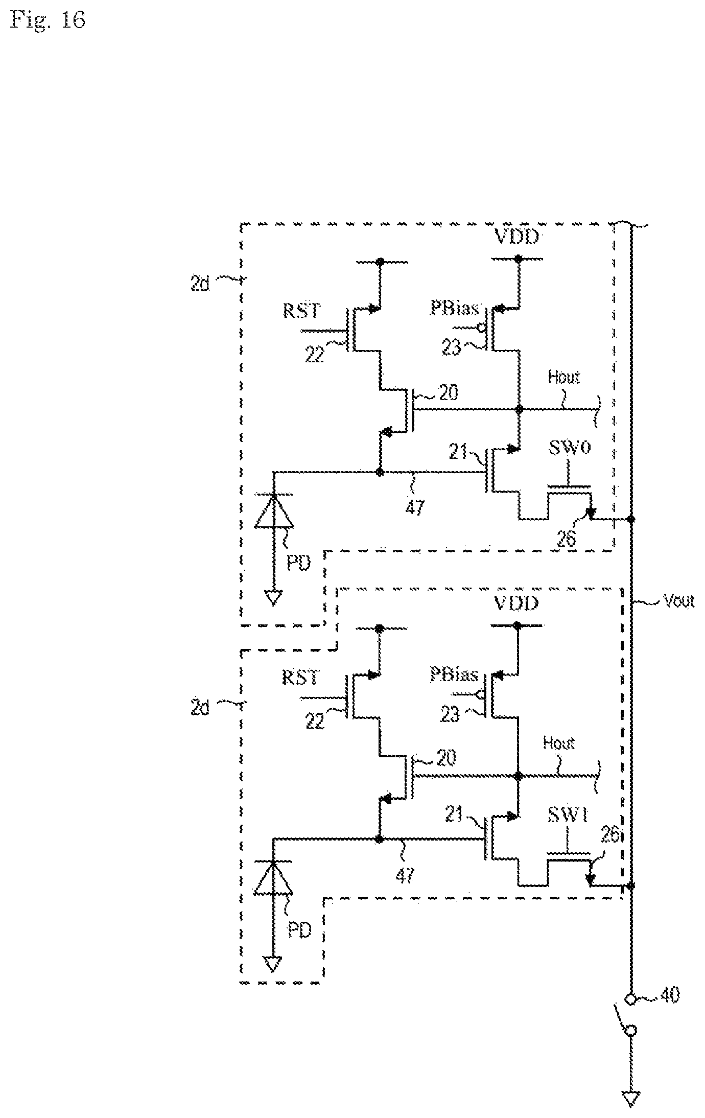Patent US12581211 Figure 16 – Imaging circuit and imaging device