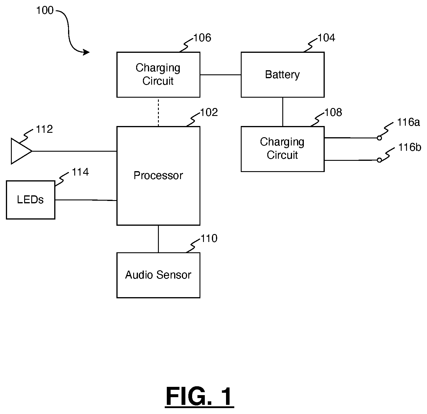 Patent US12581225 Figure 1 – Charging box for earphones