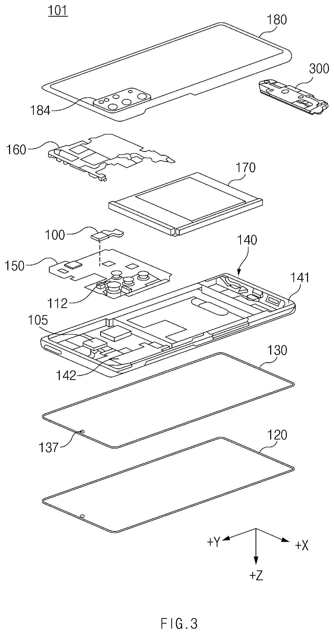 Patent US12581229 Figure 3 – Electronic device including speaker module