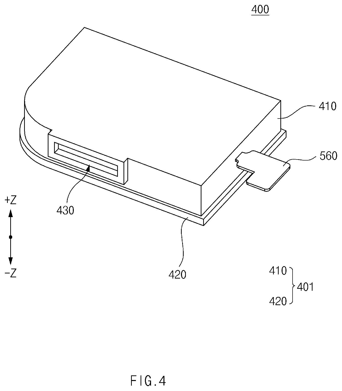 Patent US12581229 Figure 4 – Electronic device including speaker module