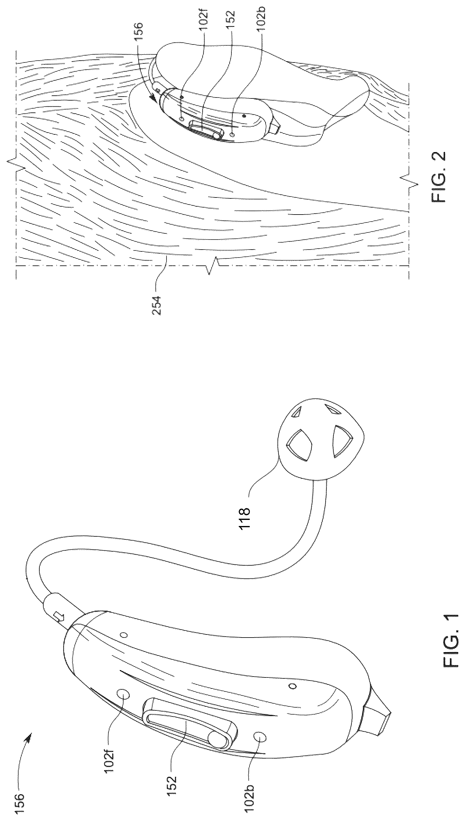 Patent US12581250 Figure 1 – Ear-worn device with neural network for noise reduction and/or spatial focusing using multiple input audio signals