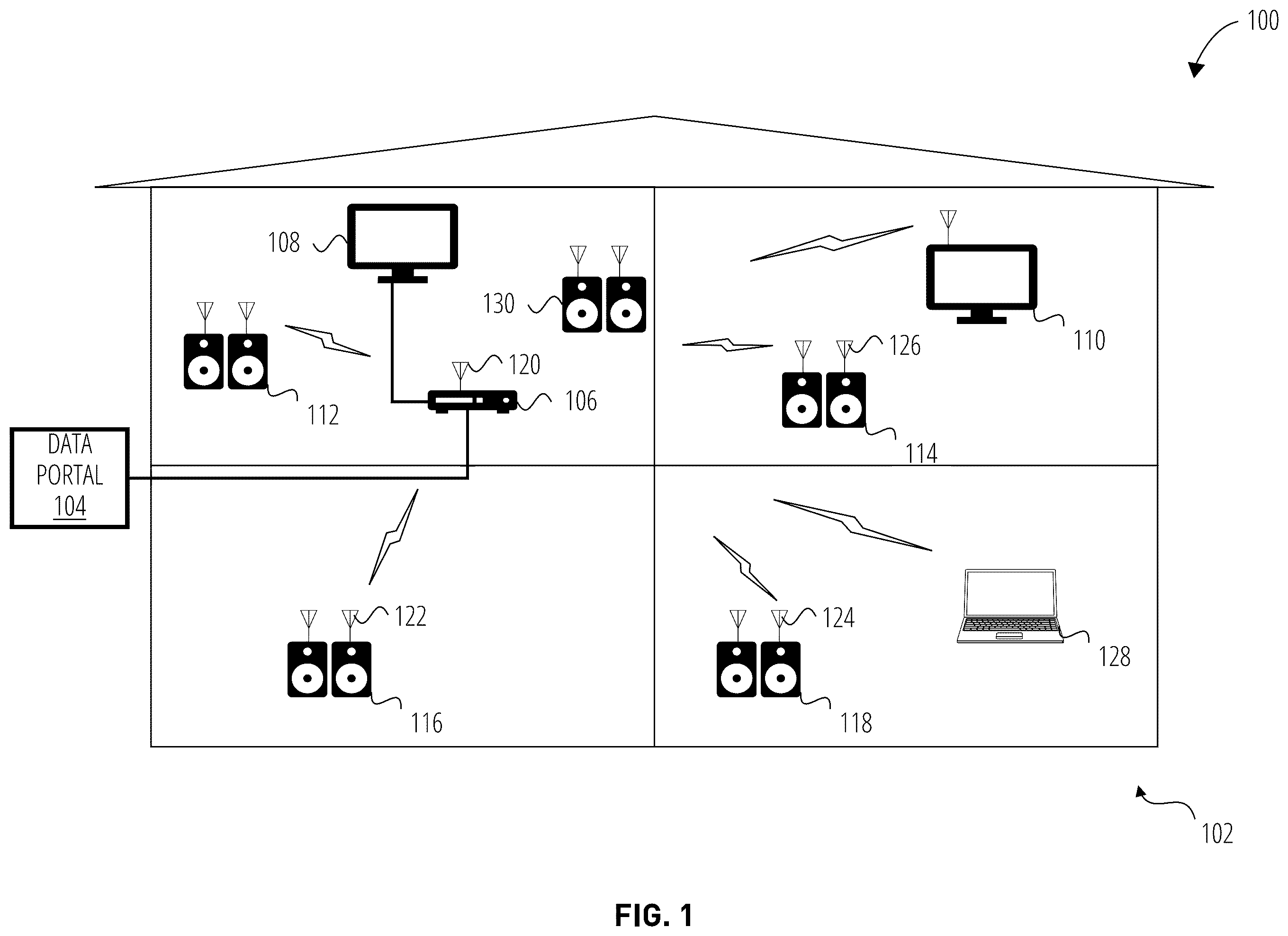 Patent US12581257 — Systems and methods for audio source localization in a multi-speaker system — Figure 1