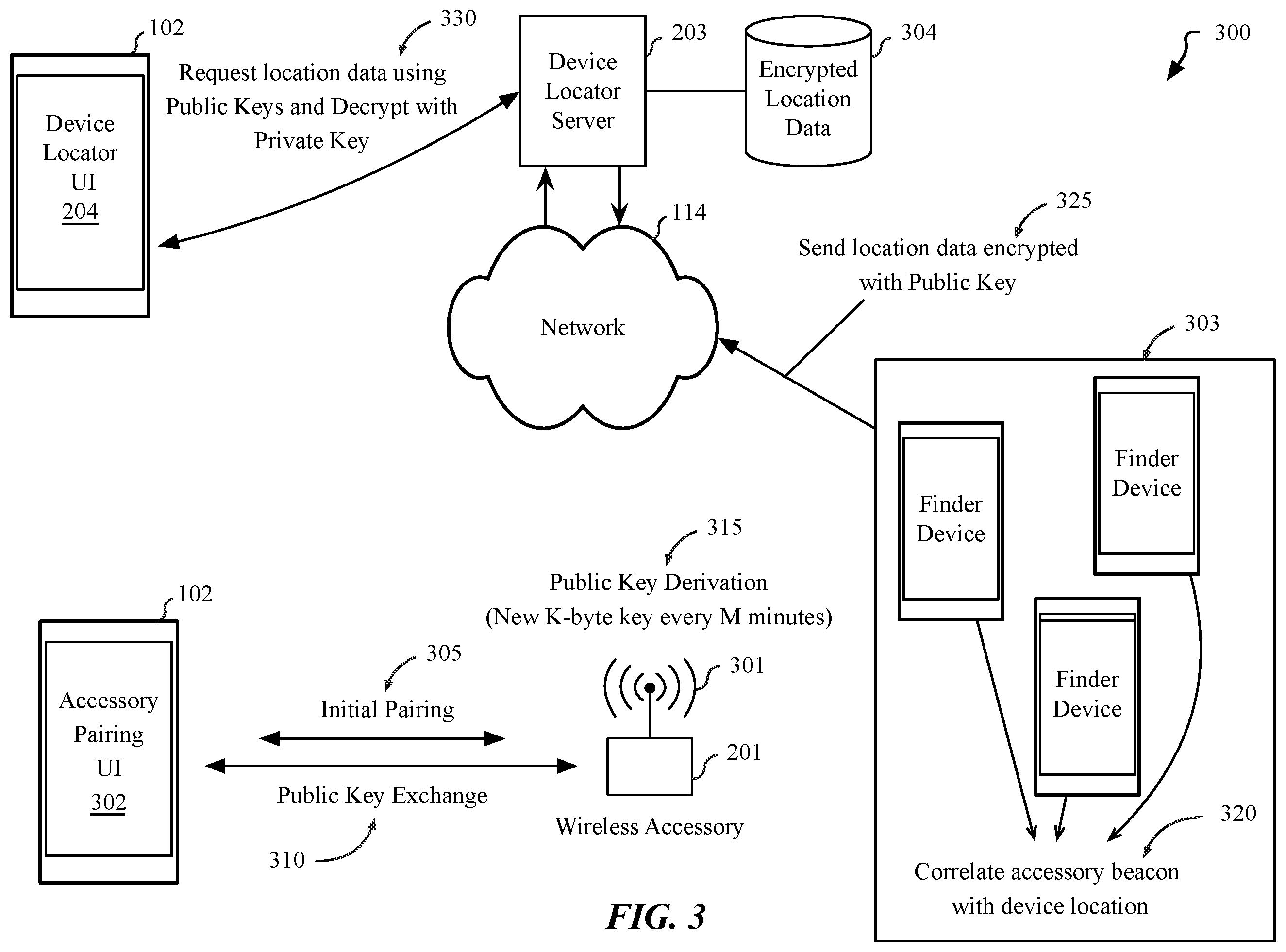 Patent US12581268 Figure 3 – Location data harvesting and pruning for wireless accessory devices