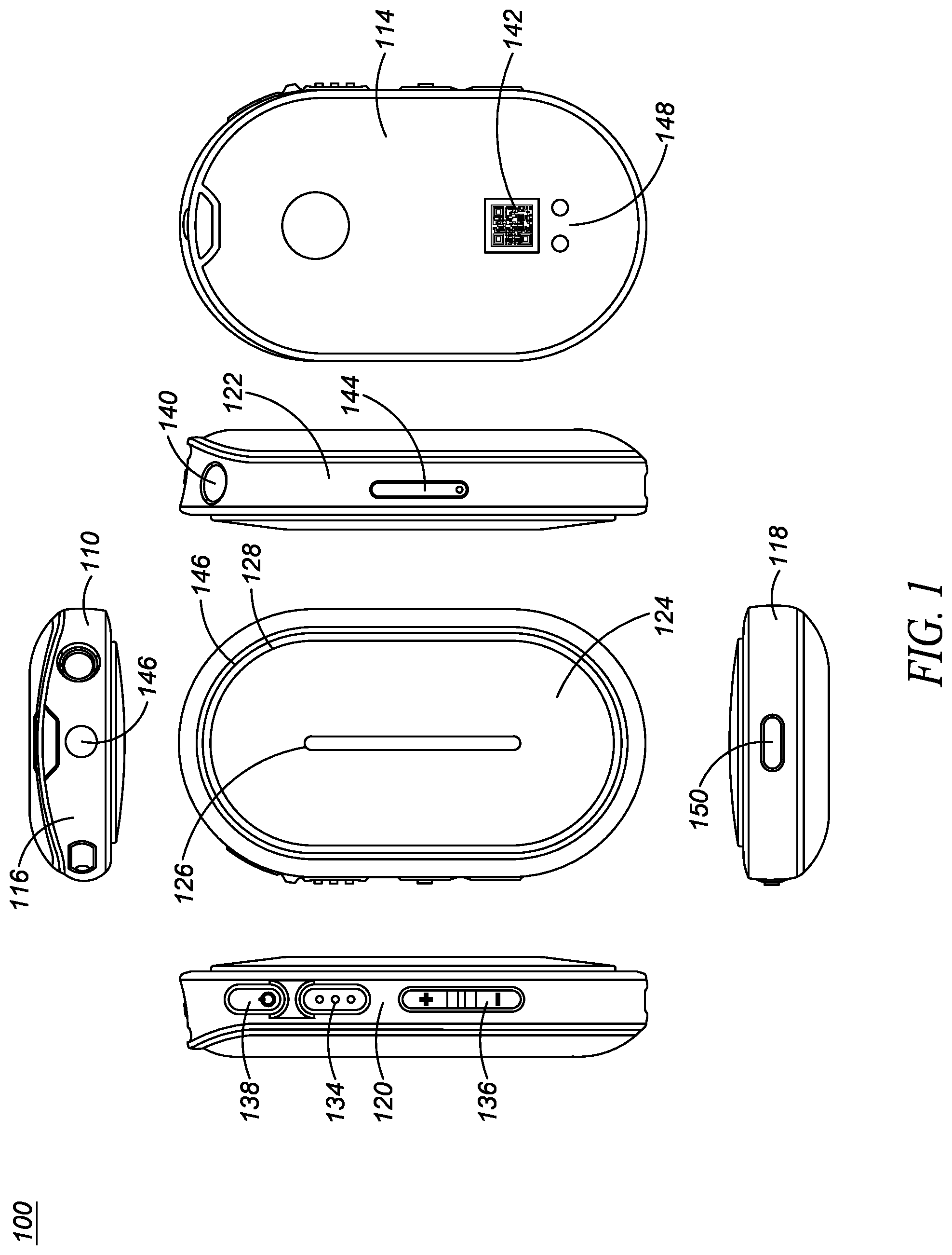 Patent US12581274 Figure 1 – Portable communication device