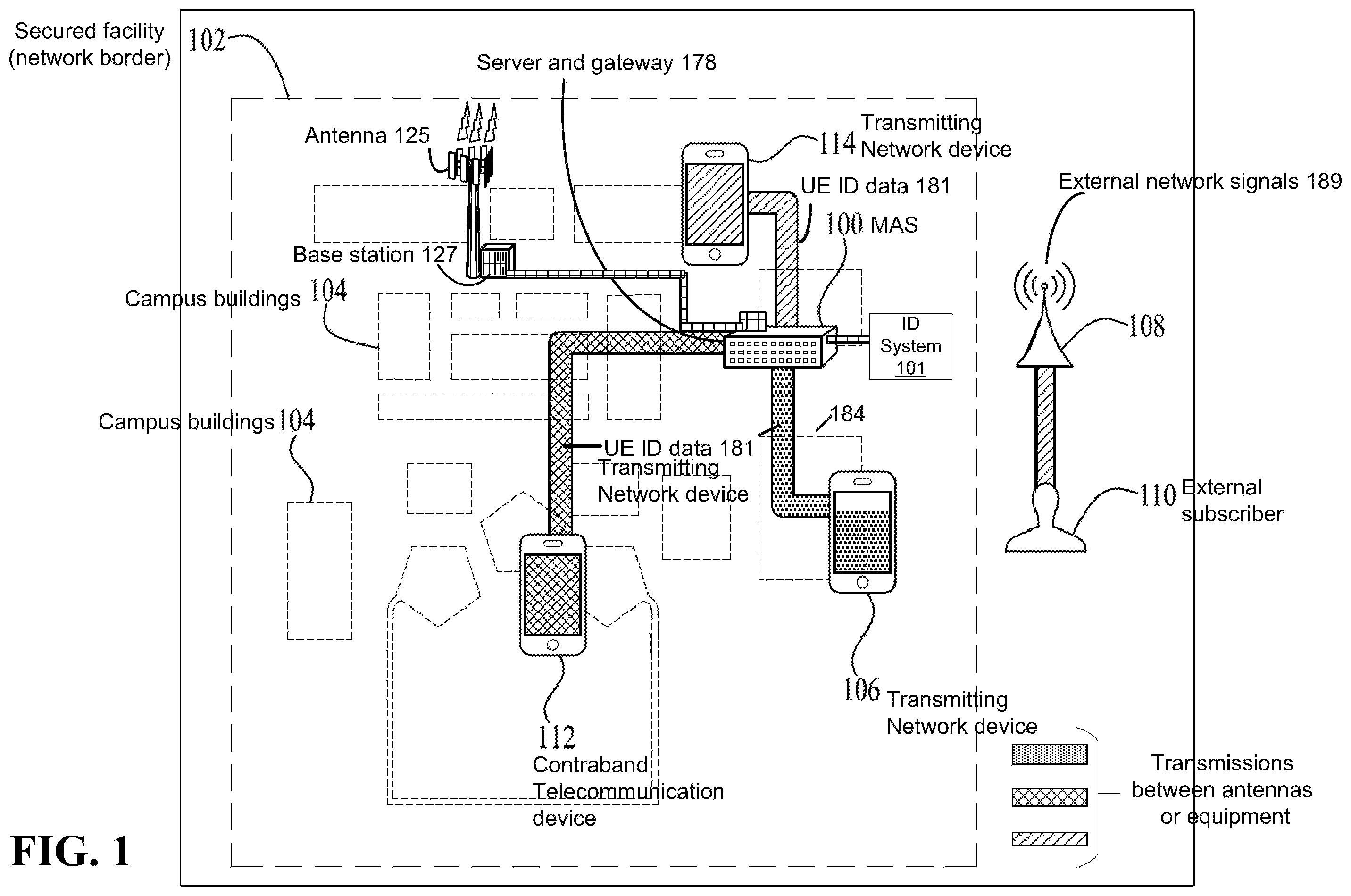 Patent US12581302 Figure 1 – Contraband detection system