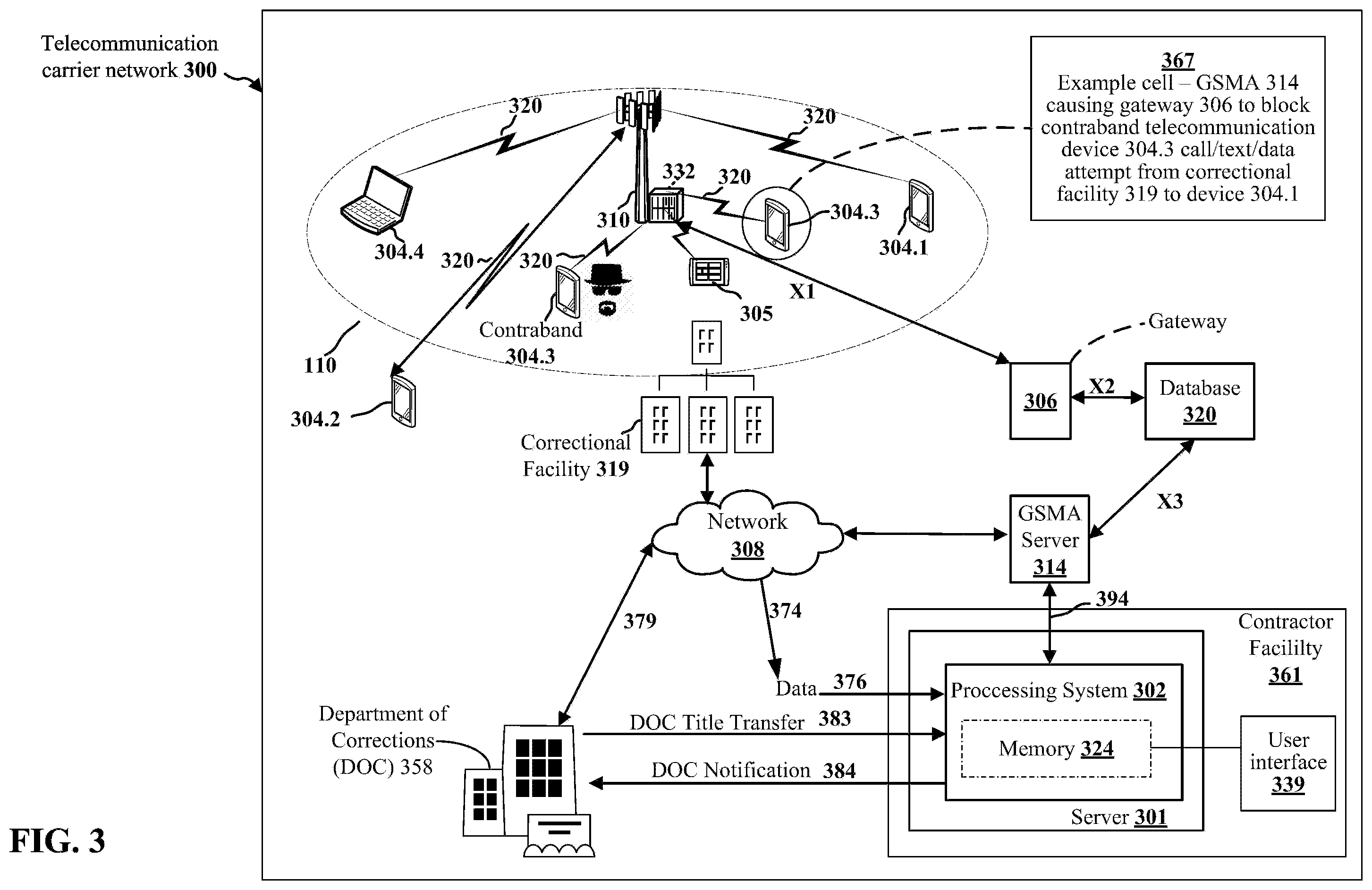 Patent US12581302 Figure 3 – Contraband detection system