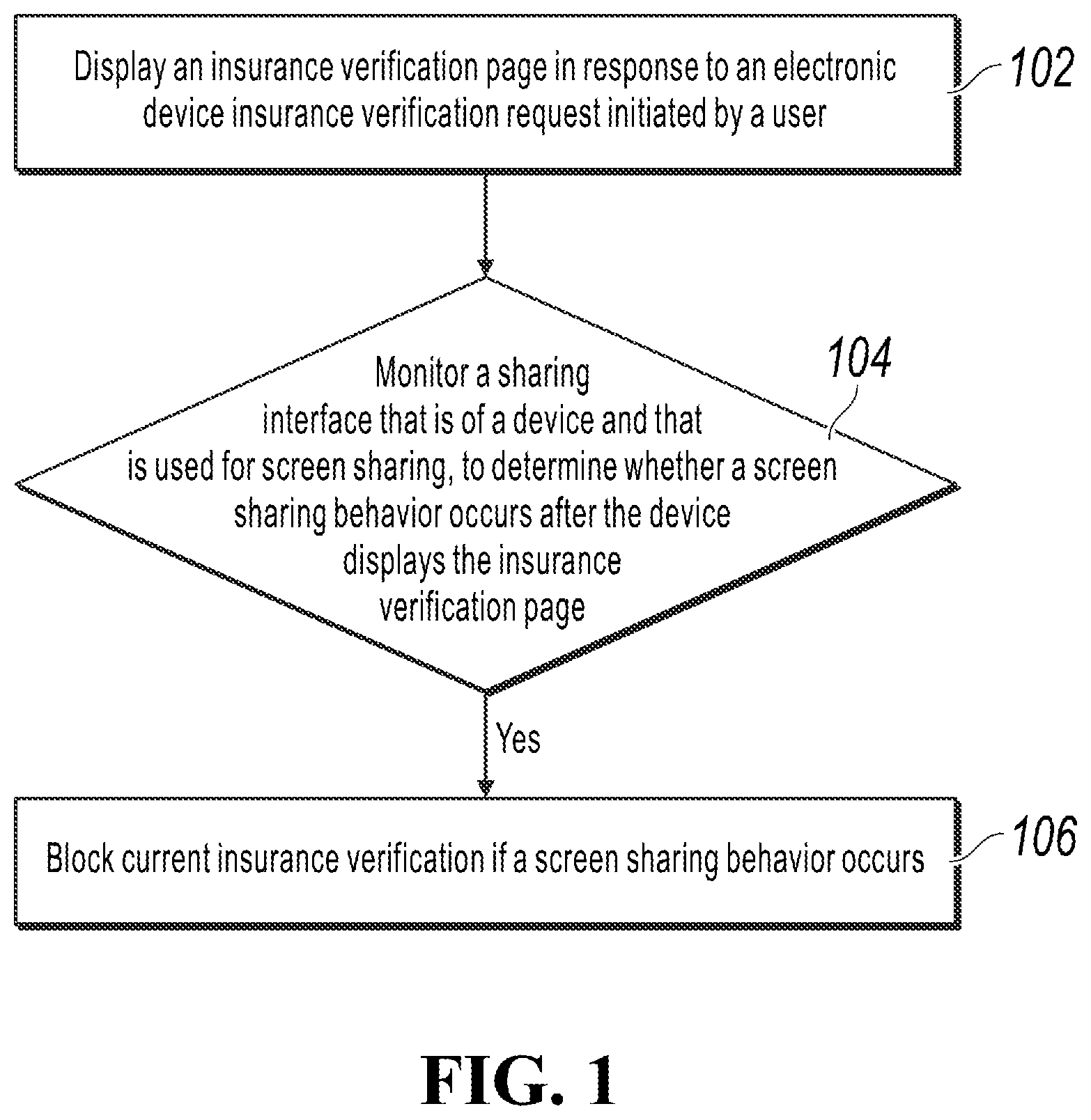 Patent US12581304 — Verification methods and apparatuses for electronic device insurance — Figure 1
