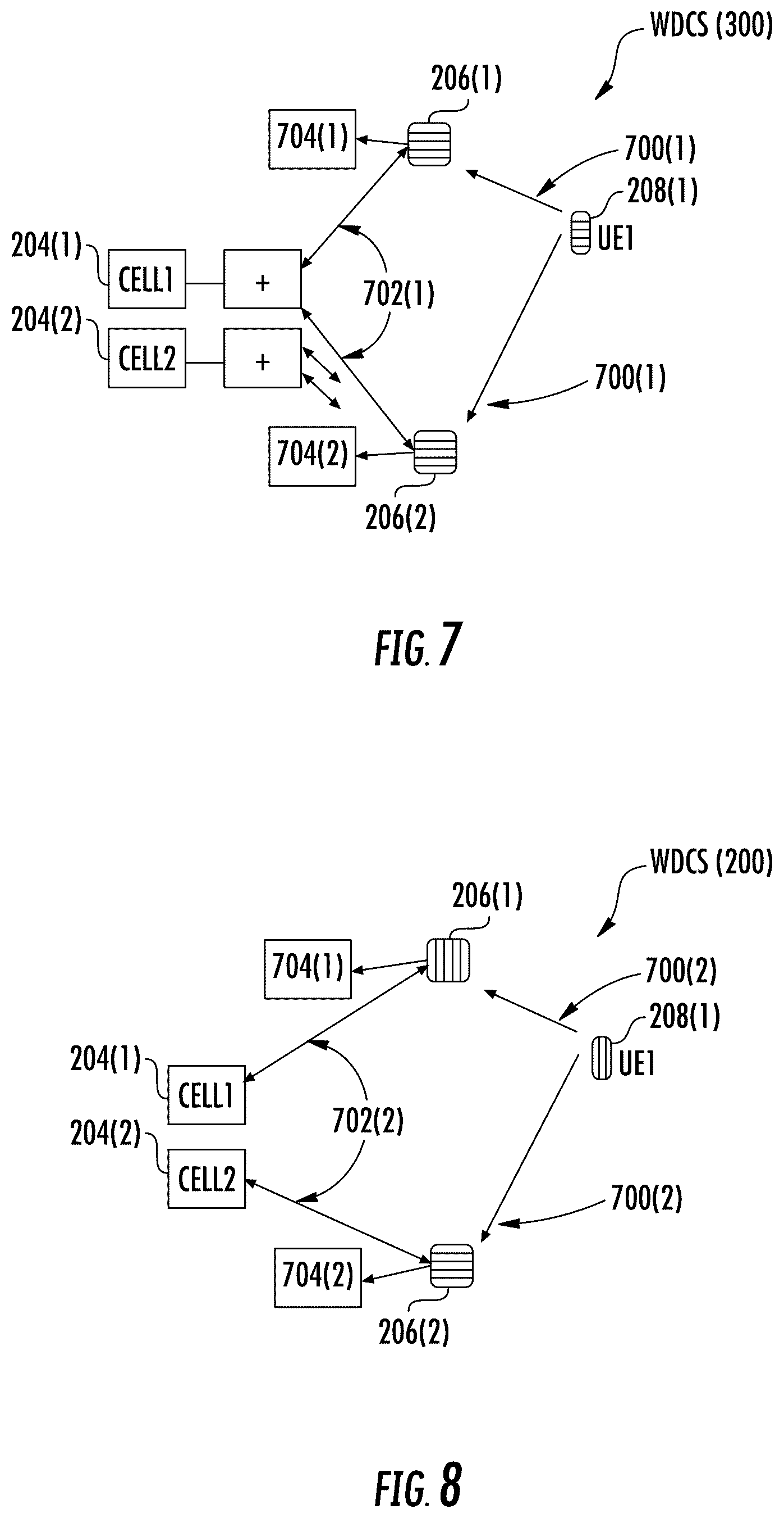 Patent US12581391 Figure 8 – Selective distribution and/or reception of wireless communications signals in a non-contiguous wireless distributed communications system (WDCS) for reducing downlink transmission power and/or uplink noise