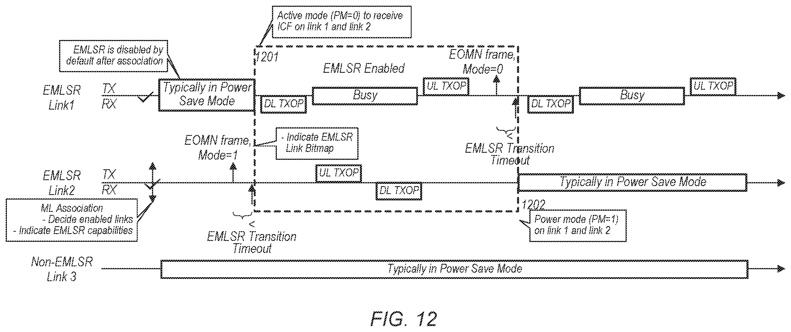 Patent US12581416 Figure 9 – Multi-link single radio suspension and operating parameters